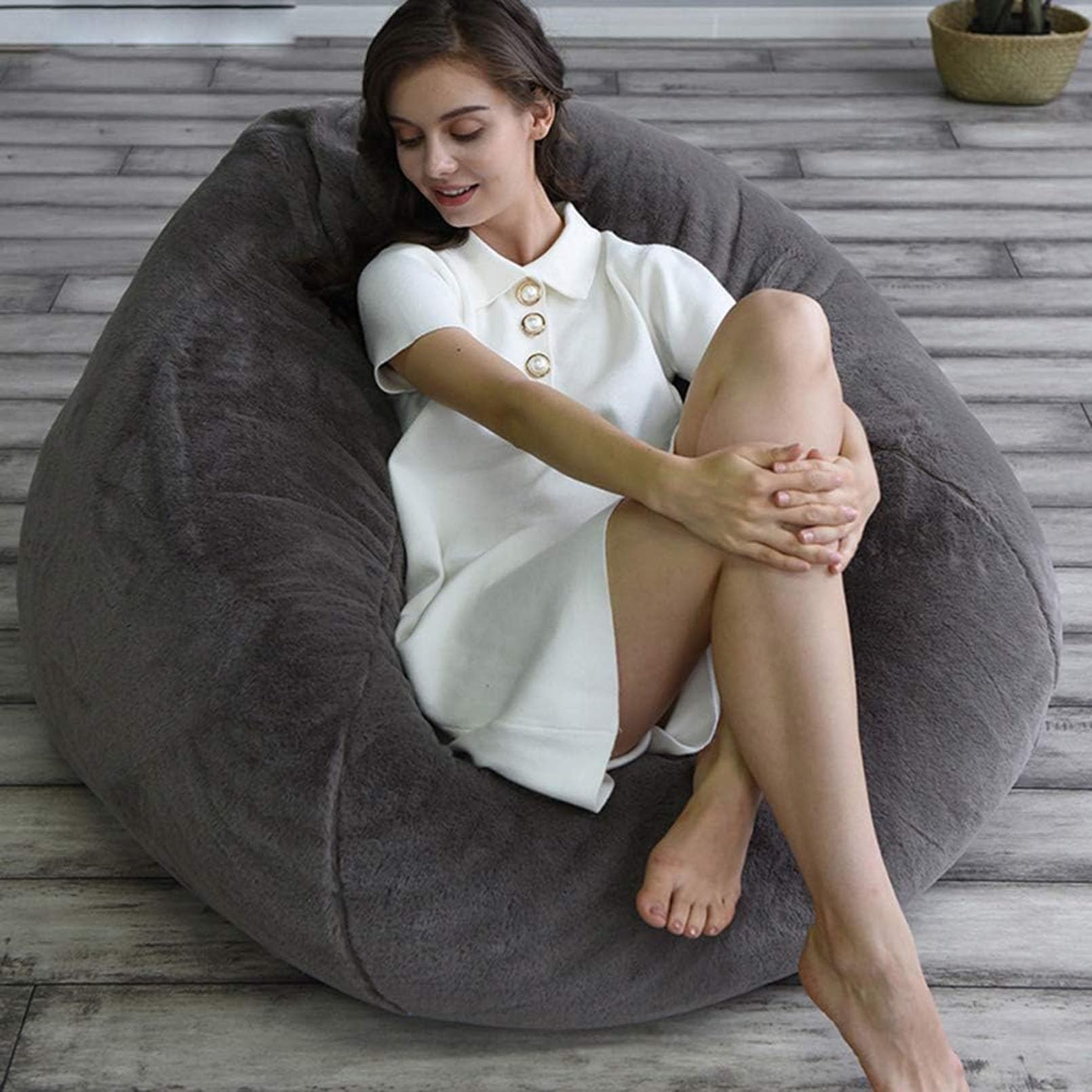 Housse de pouf poire pour coin lecture relaxant et salon style scandinave