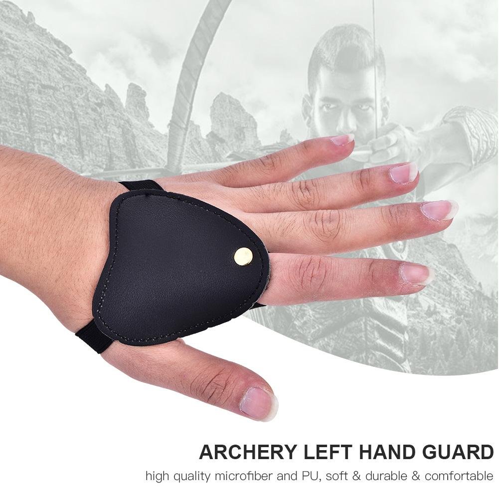 Tbest Tiro con L'Arco Protezione della Mano Sinistra Guanti Tiro con L'Arco Arco Freccia tiro Protezione della Mano Sinistra Guanti PU protettivi - Nero/Marrone