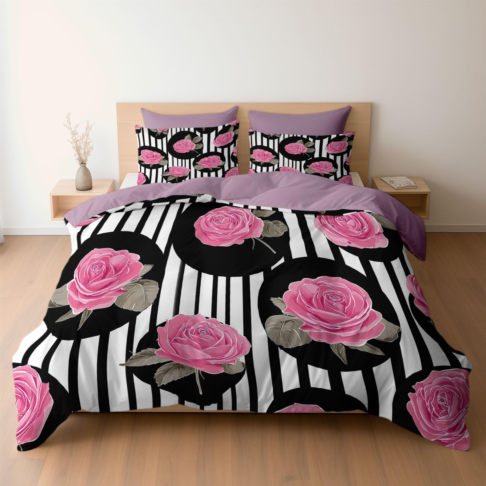 Housse de couette fermeture éclair 90x190 cm sans repassage lilas