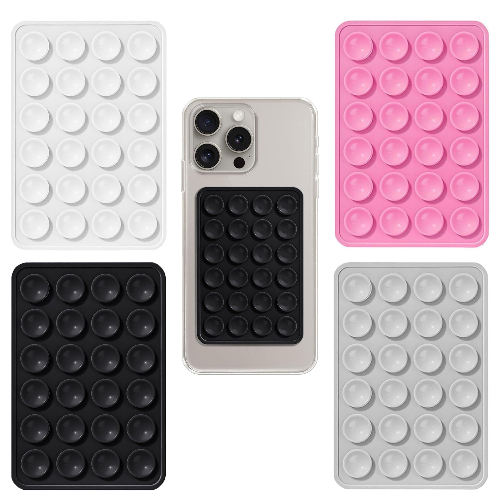 Zielfer 4pcs Phone Suction Pad, Sticky Phone Grip As Silicon Suction Case Mount, Car Phone Holder For Selfies & Tiktok, Mobile Holder Accessories Non Slip Mirror Holder