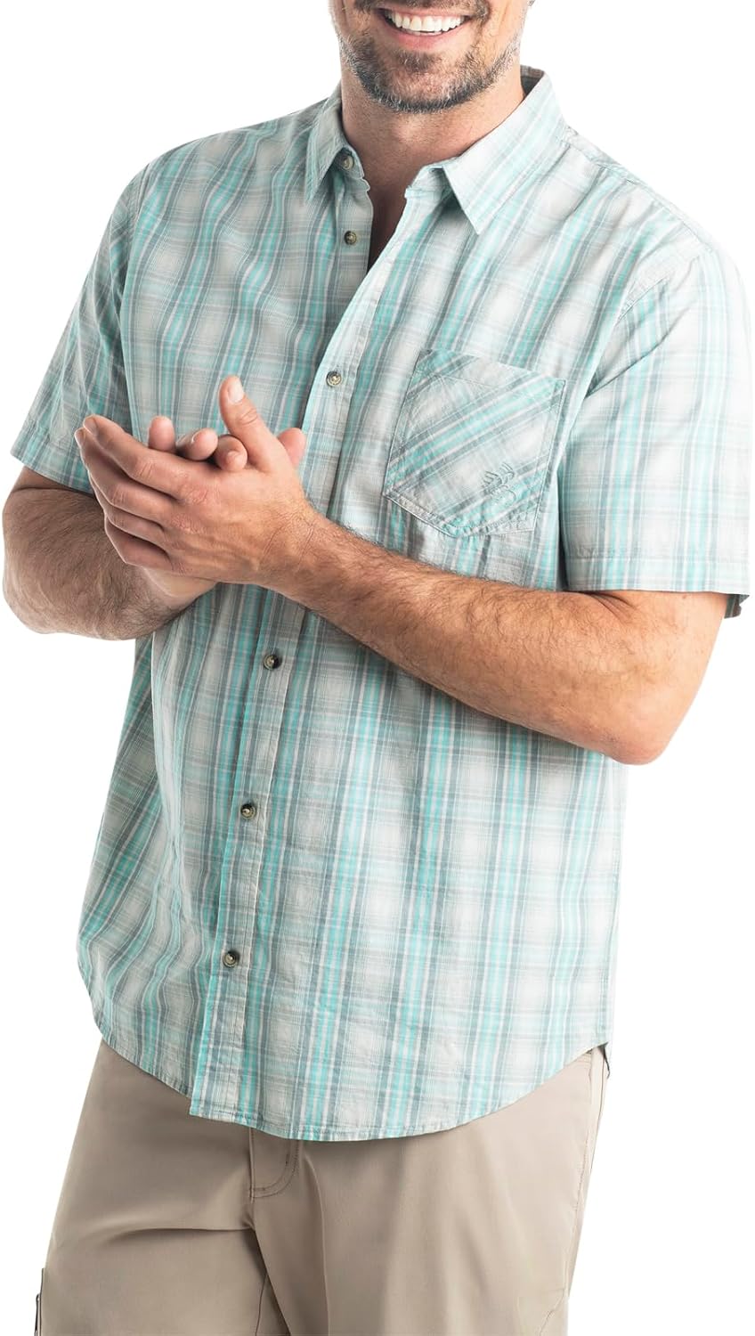 Legendary Whitetails Mens Poplin Short Sleeve Button Down Shirt - Image 3