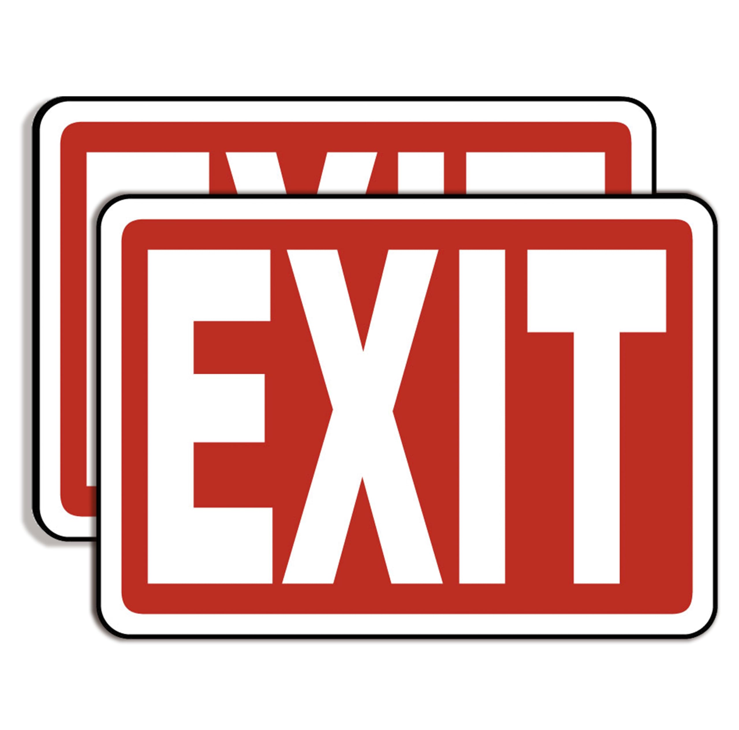 - Brimar Exit Sign Stickers, 14"x10" (2 Pack) Premium Self-Adhesive InfiniStick Vinyl Labels, Durable, Weatherproof, Waterproof & Fade Resistant, Emergency Signs for Indoor/Outdoor, Business, Industrial