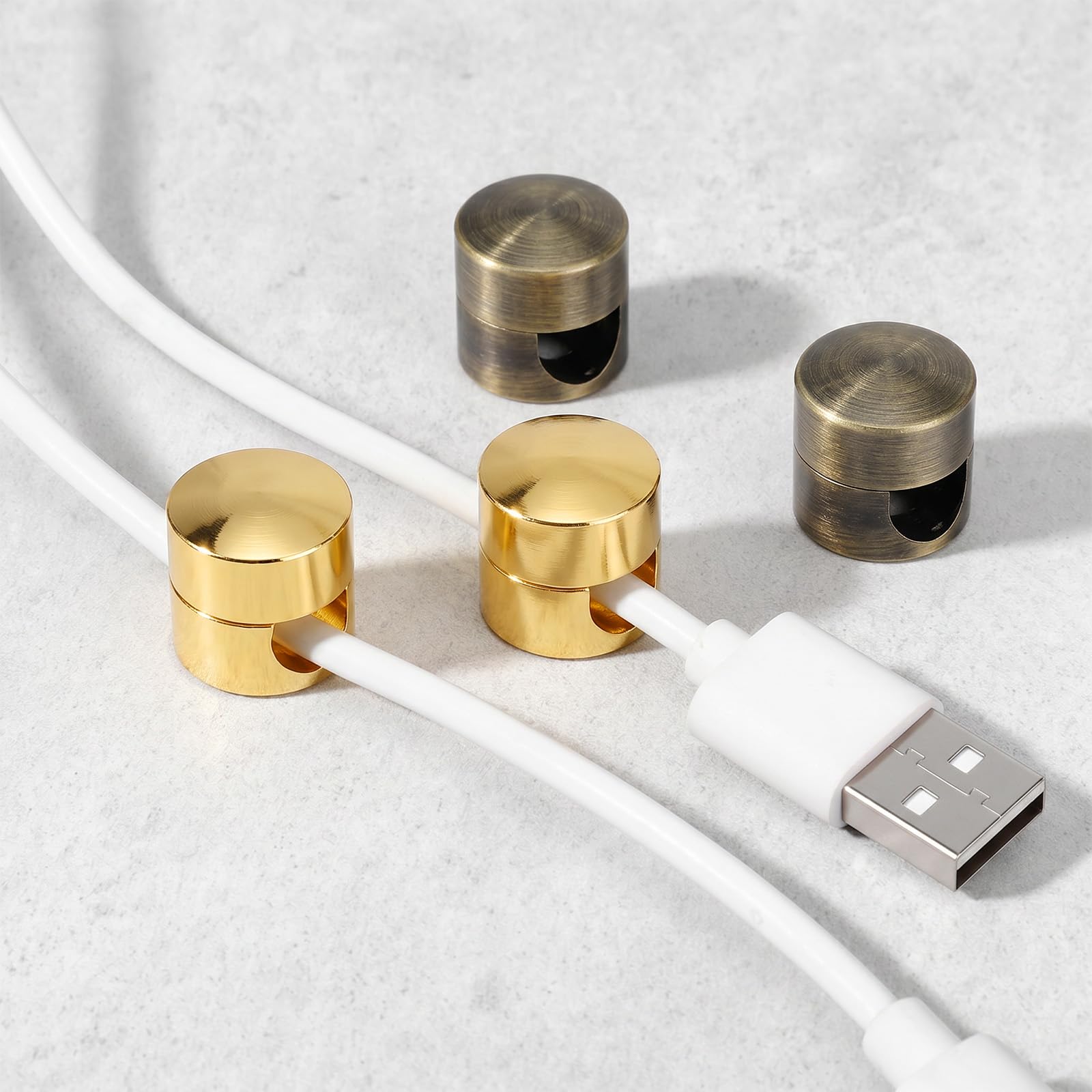 WJIAAA 4PCS Cable Anchors Desk, Metall Adhesive Phone Charger for Cords