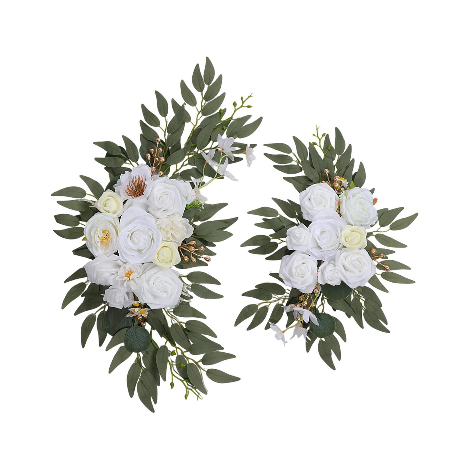 Kaeltsyn 2pcs Artificial Floral Welcome Signs Arch Decors for Parties and Receptions Easy Setup Ceremony Landscape Accessory Artificial Flower Arch Decors