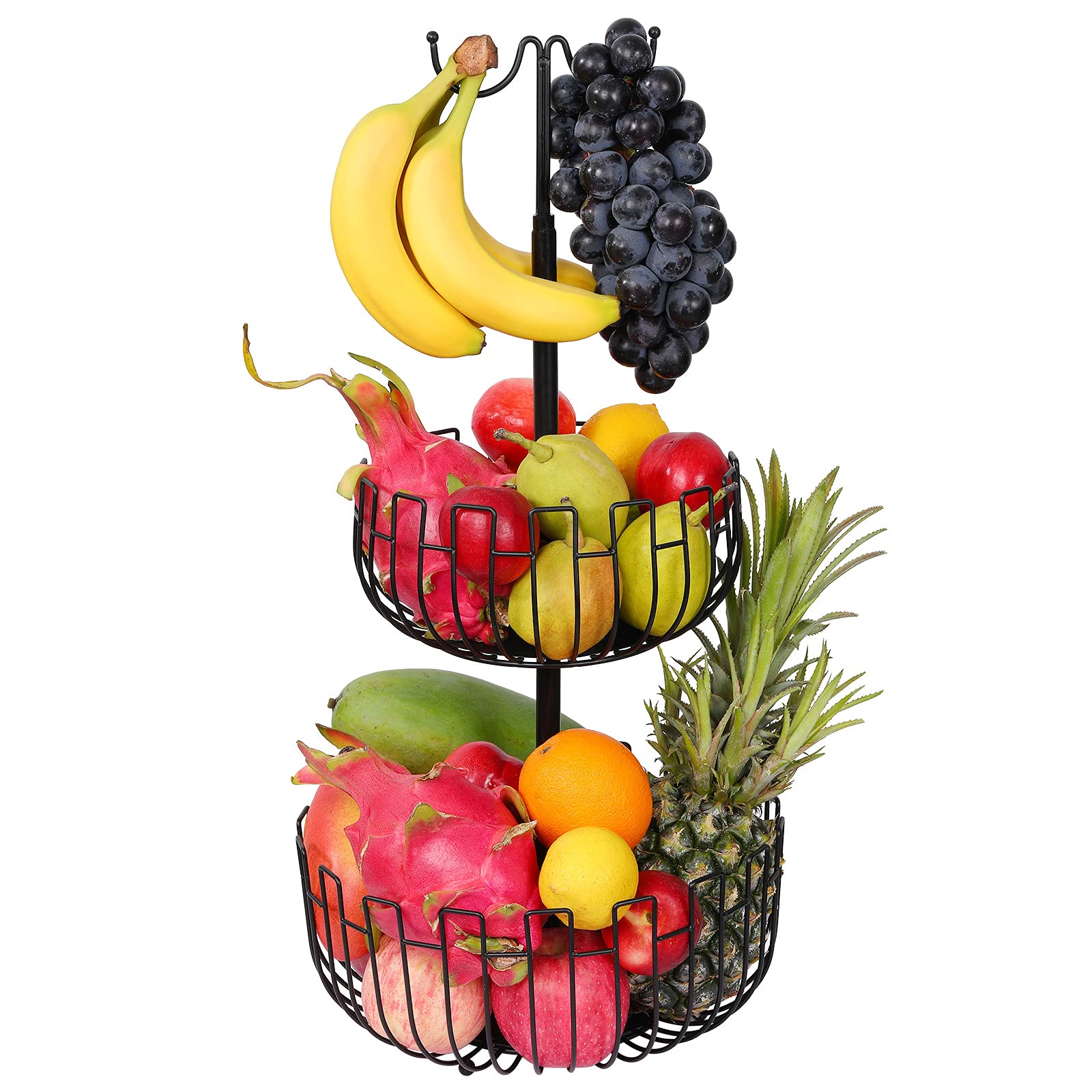 Buy 2 Tier Fruit Basket Metal Countertop Fruit Vegetables Storage