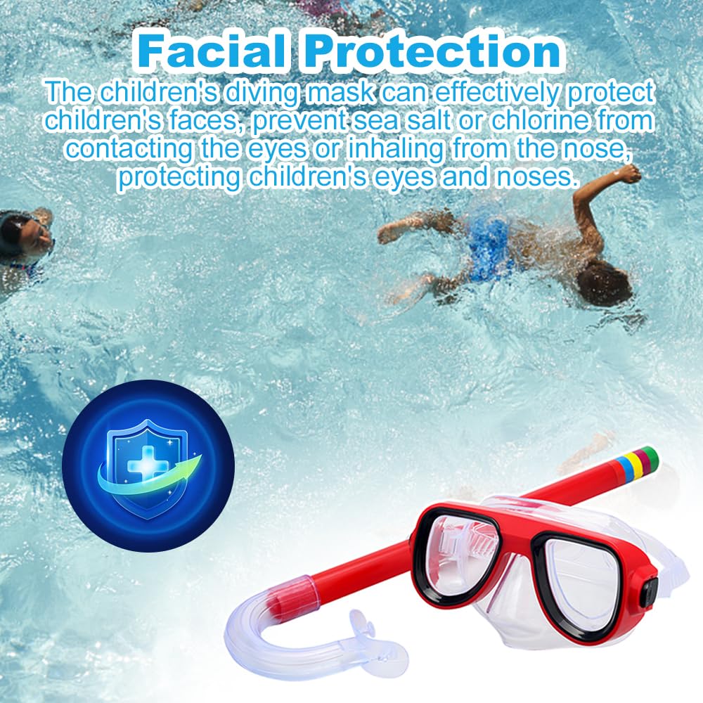 Maska na twarz dla dzieci, zestaw do snorkelingu, okulary do pływania dla dzieci, maska do nurkowania dla dzieci, materiał przyjazny dla środowiska, maska do nurkowania i zestaw do nurkowania