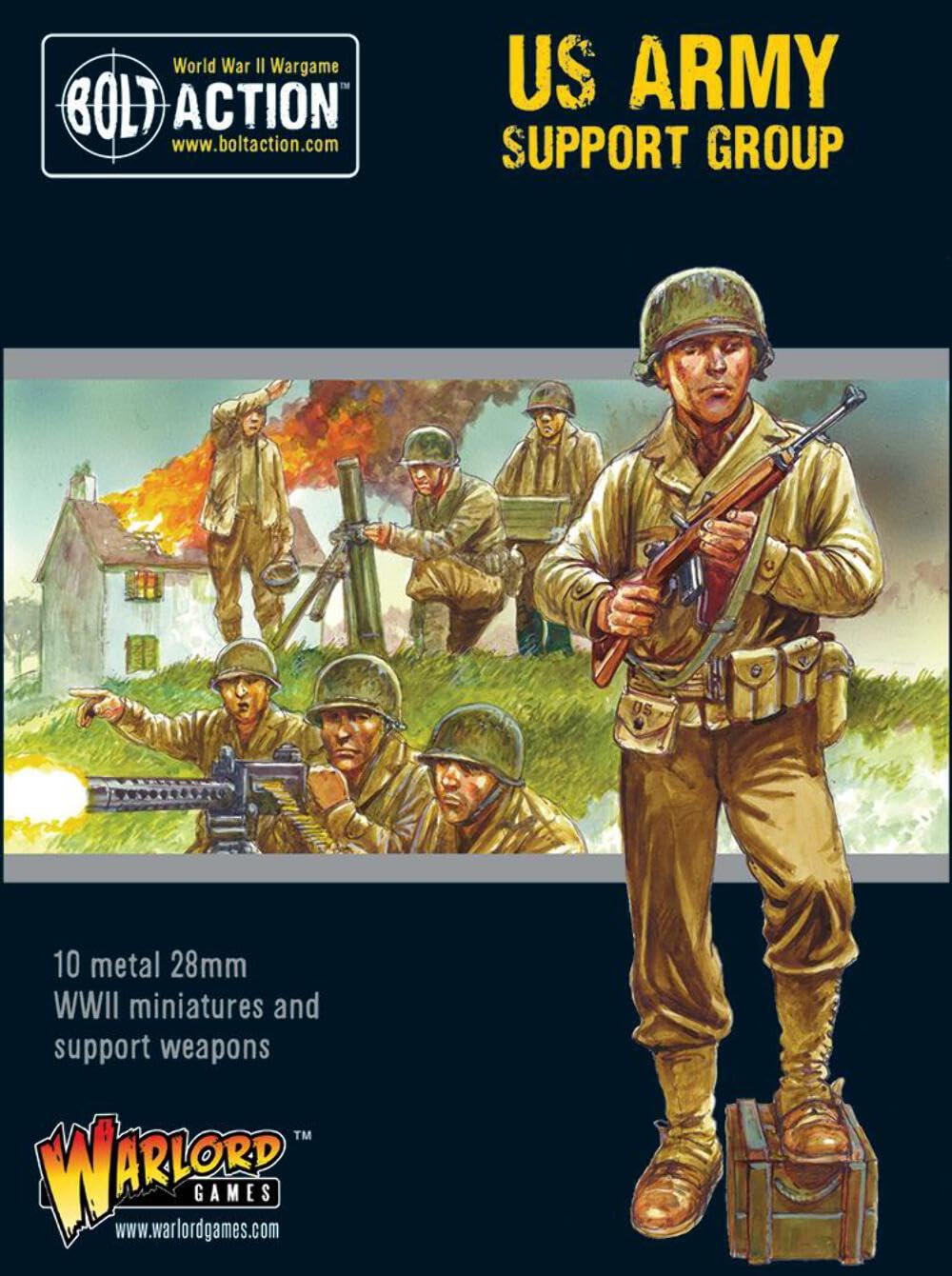 Warlord Games US Army Support Group - 28mm Scale Metal Miniatures for Bolt Action Highly Detailed World War 2 Miniatures for Table-top Wargaming