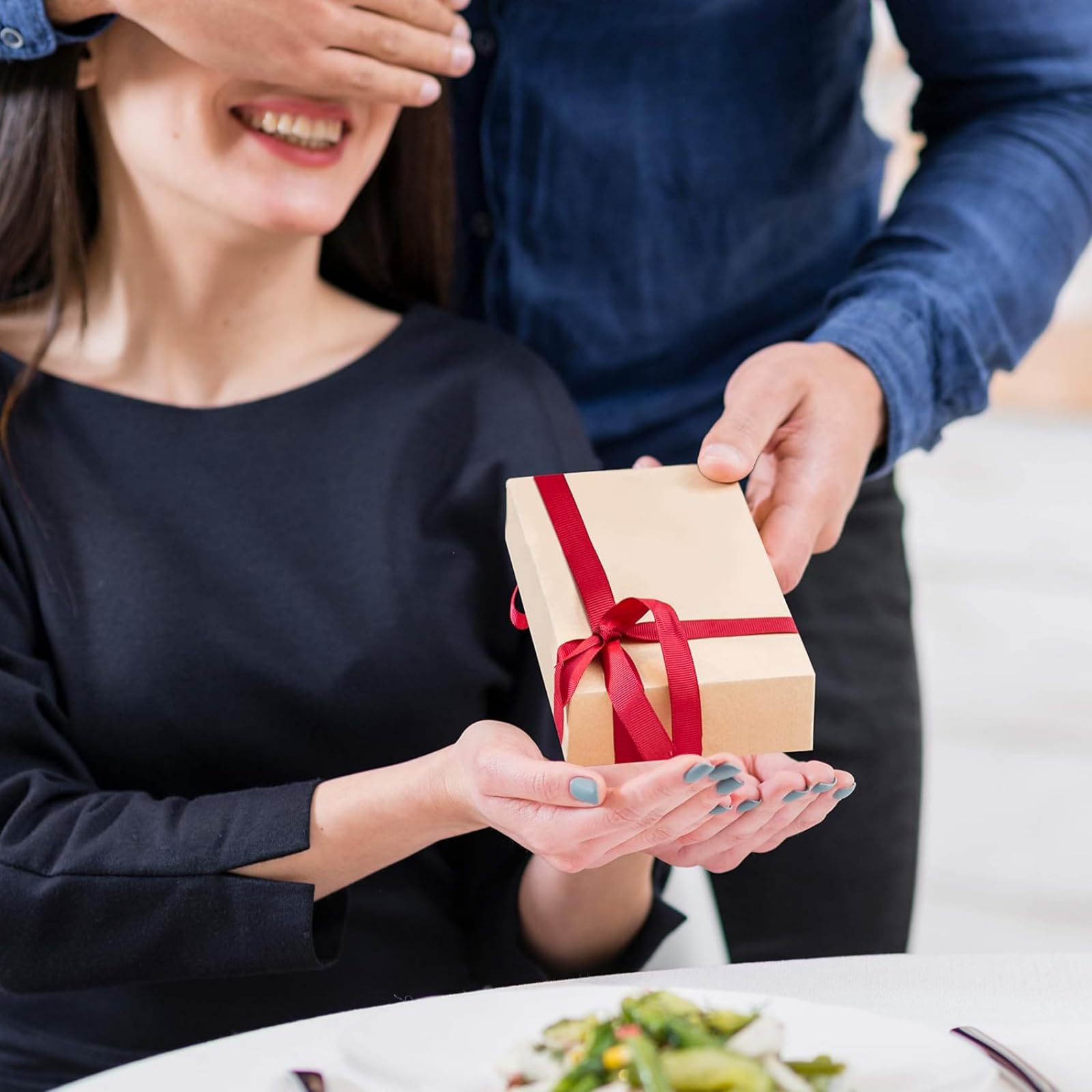 Festa Centro 20pz scatolina Carta Kraft Bianco con Coperchio, Scatole Bomboniera Kraft, scatola per bomboniere,Facile Assemblaggio scatole per Feste,Compleanni e Matrimoni,Festa Natale (10x7x3)