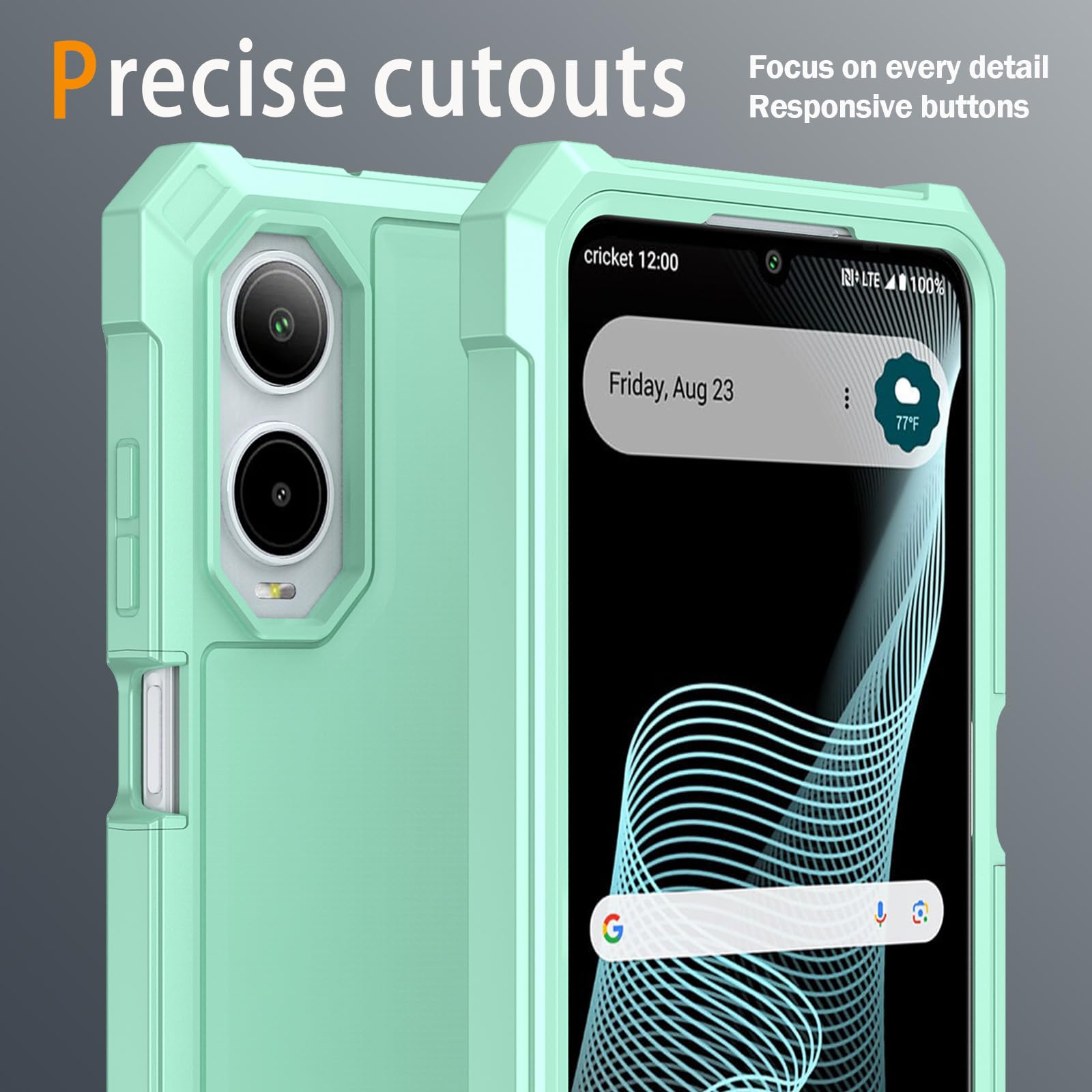 Mocotto For Cricket Icon 6 Phone Case/AT&T Verge Case With Tempered Glass Screen