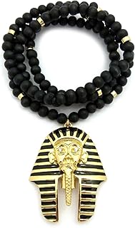 NEW EGYPTIAN KING TUT PENDANT & 8mm/36