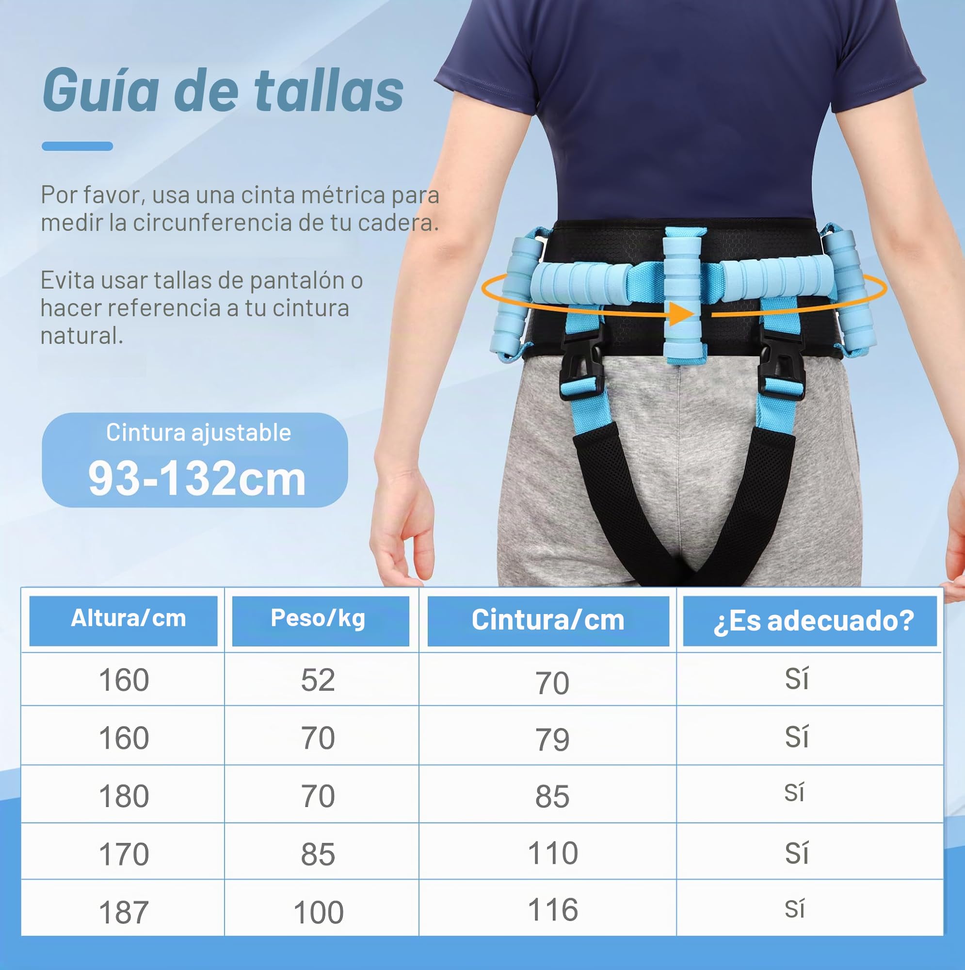 Correas de transferencia para personas mayores con 7 asas y correas desmontables para las piernas, cinturón de transferencia, cinturón de cuidado multifuncional para ancianos para ambulación