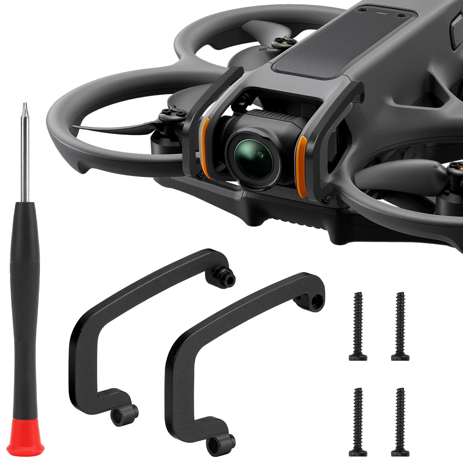 FPVERA Gimbal Bumper for DJI Avata 2, FPV Drone Camera Lens Protector Aluminum Alloy Anti-Collision Accessories for DJI Avata 2 Drone (Black)