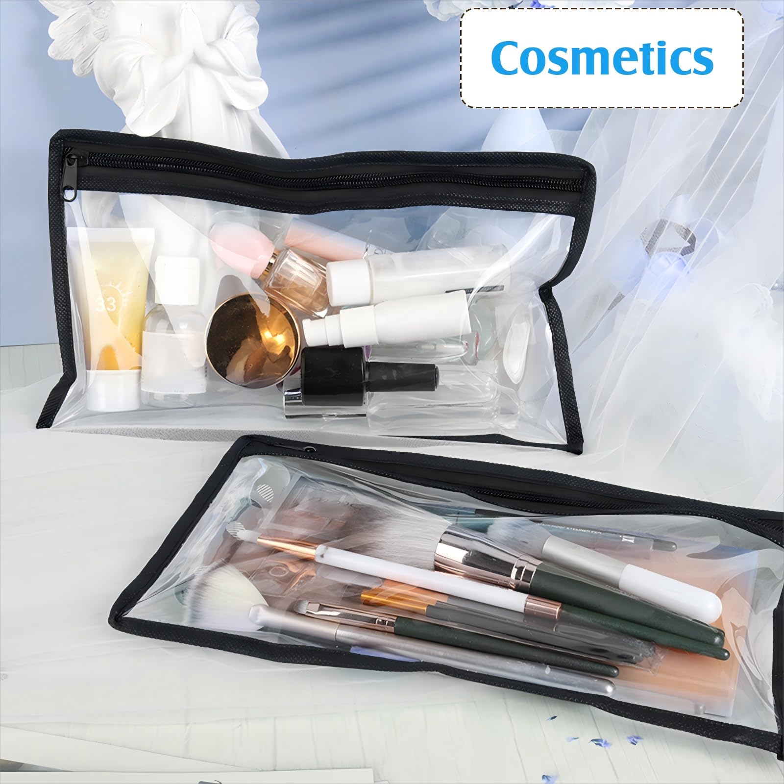 Ireer Paquete de 18 Bolsas Transparentes de PVC con Cremallera, 11.5 x 7 Pulgadas, Bolsas de Almacenamiento Multiusos para organizar cosméticos de Viaje, Documentos, Archivos, Suministros de Oficina