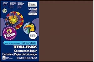 Tru-Ray Construction Paper, 50% Recycled, 12" x 18", Dark Brown, Pack Of...