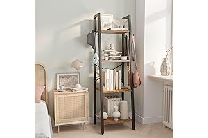 YMYNY - 4-Tier Industrial Ladder Bookshelf