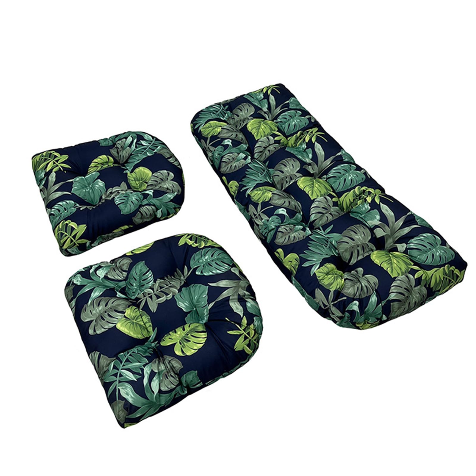 Coussin fauteuil extérieur rotin matelassé vert 110x50 pour assise canapé de jardin