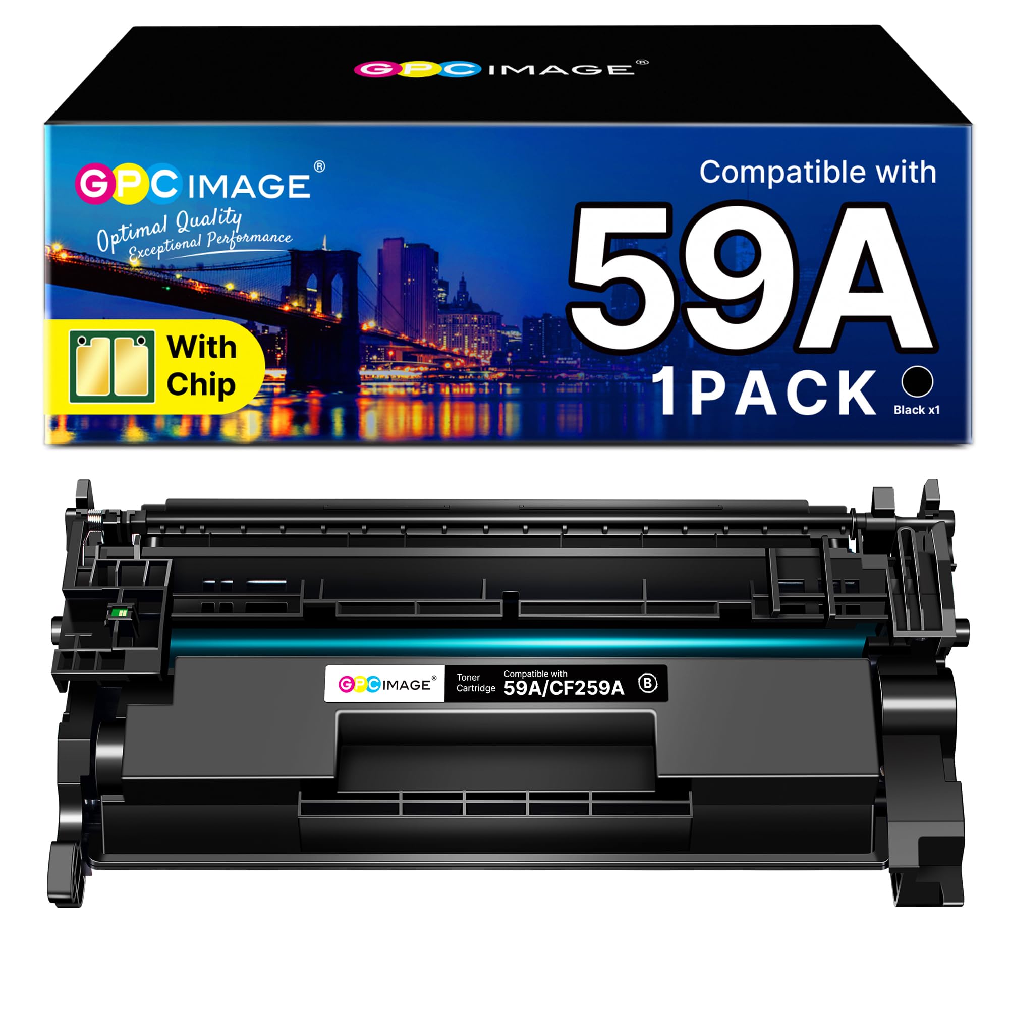 GPC IMAGE 59A CF259A Toner (Mit Chip) Kompatible für HP 59A Toner 59X CF259X für HP LaserJet Pro M404dw Toner M404dn MFP M428dw M428fdw M428fdn M428 M404n M304 M404 (Schwarz, 1er-Pack)