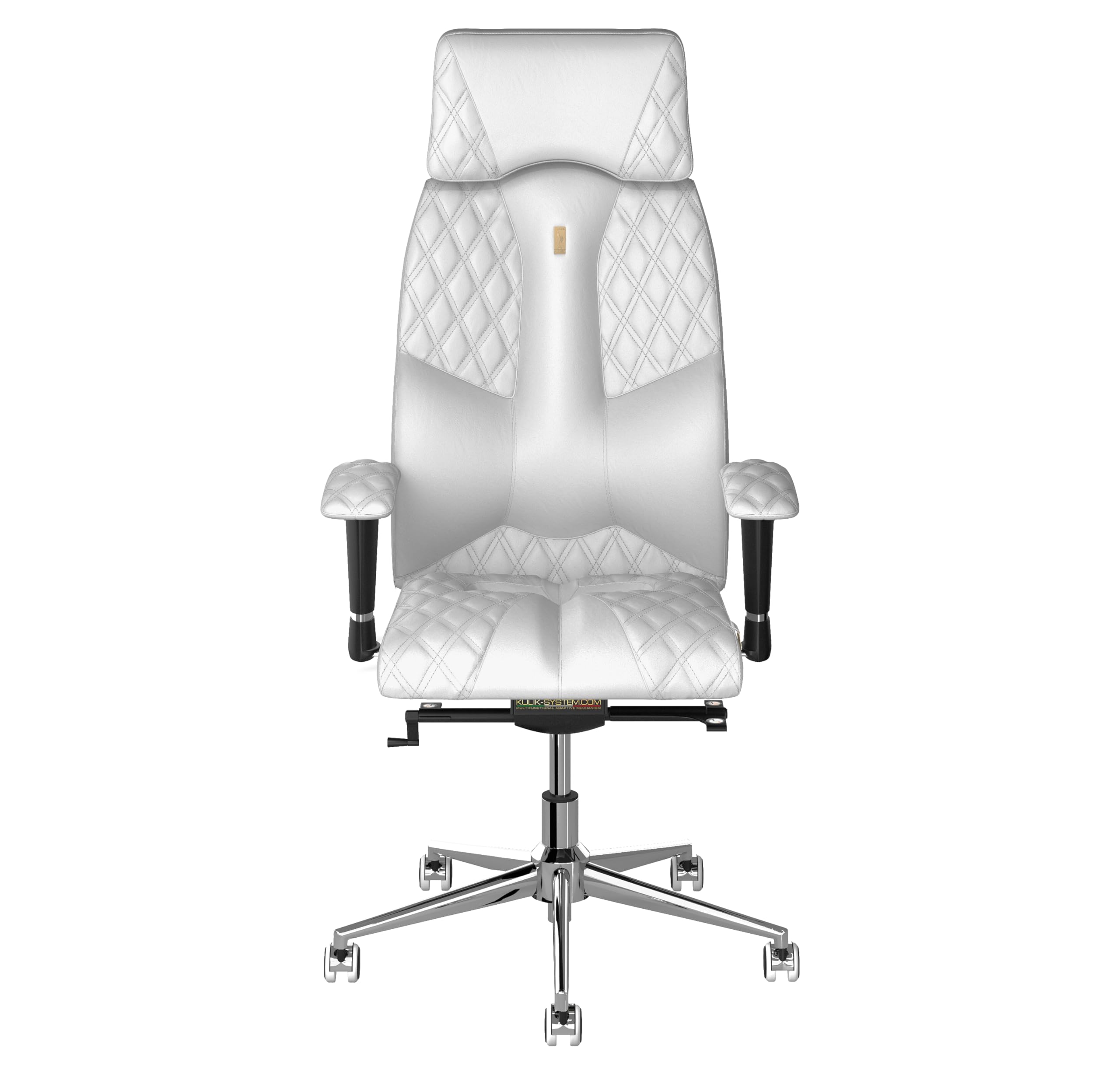 KULIK SYSTEM Ergonomic Office Desk Chair - Comfort & Adjustable Chair with Back Lumbar & Spine Support System for Long Hours Work |Patented Back & Neck Pain Relief Design| CROCO - White