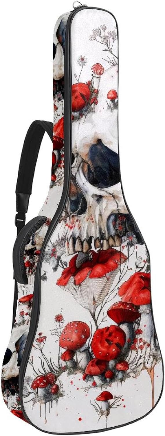 Acoustic Guitar Gig Bag 10mm Thick Padding, Soft Waterproof Guitar Case with Adjustable Backpack Straps for 40-42 Inch Guitar, Seashell Seamless Pattern