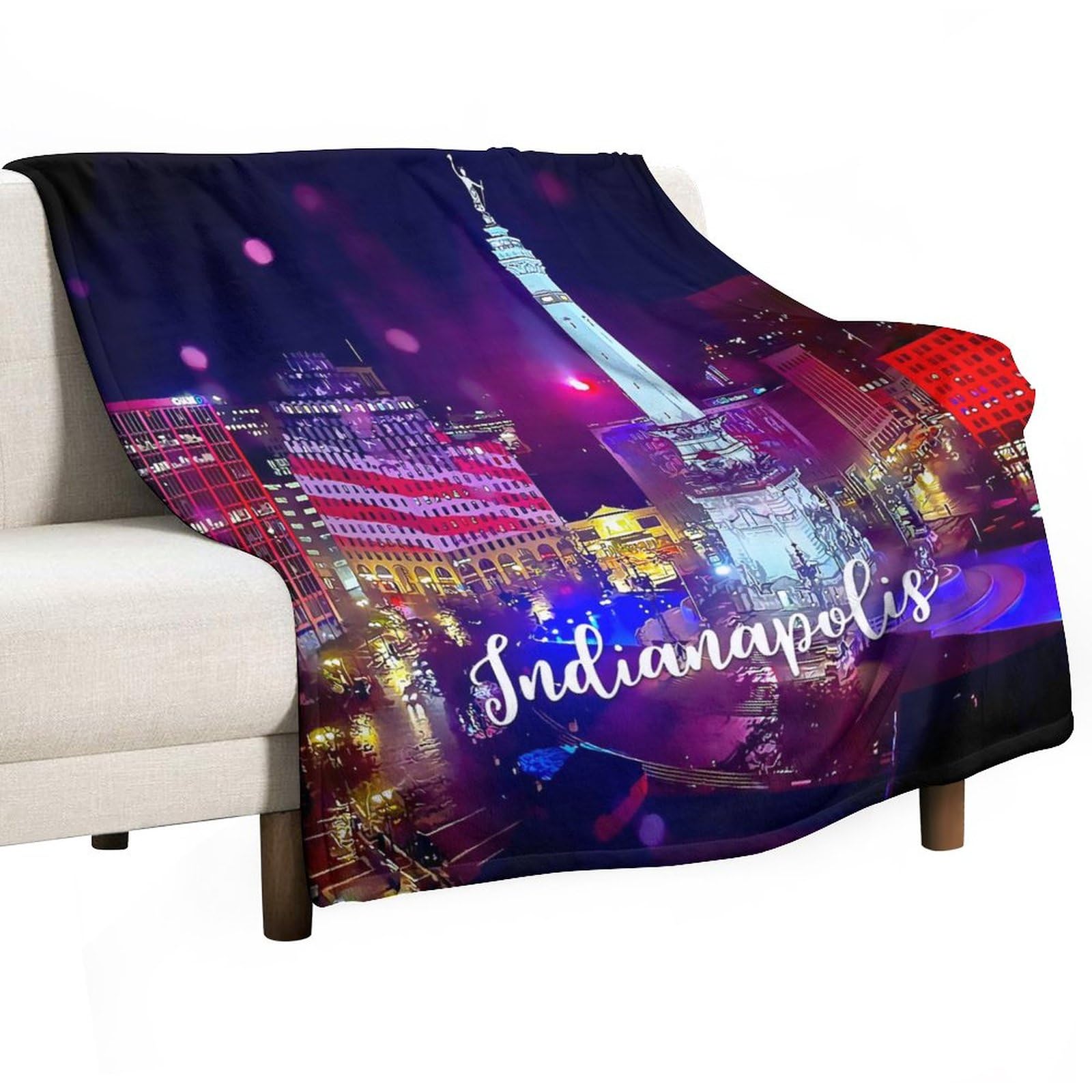 Couverture polaire Skyline Indianapolis 100x125cm pour lit enfant et adulte