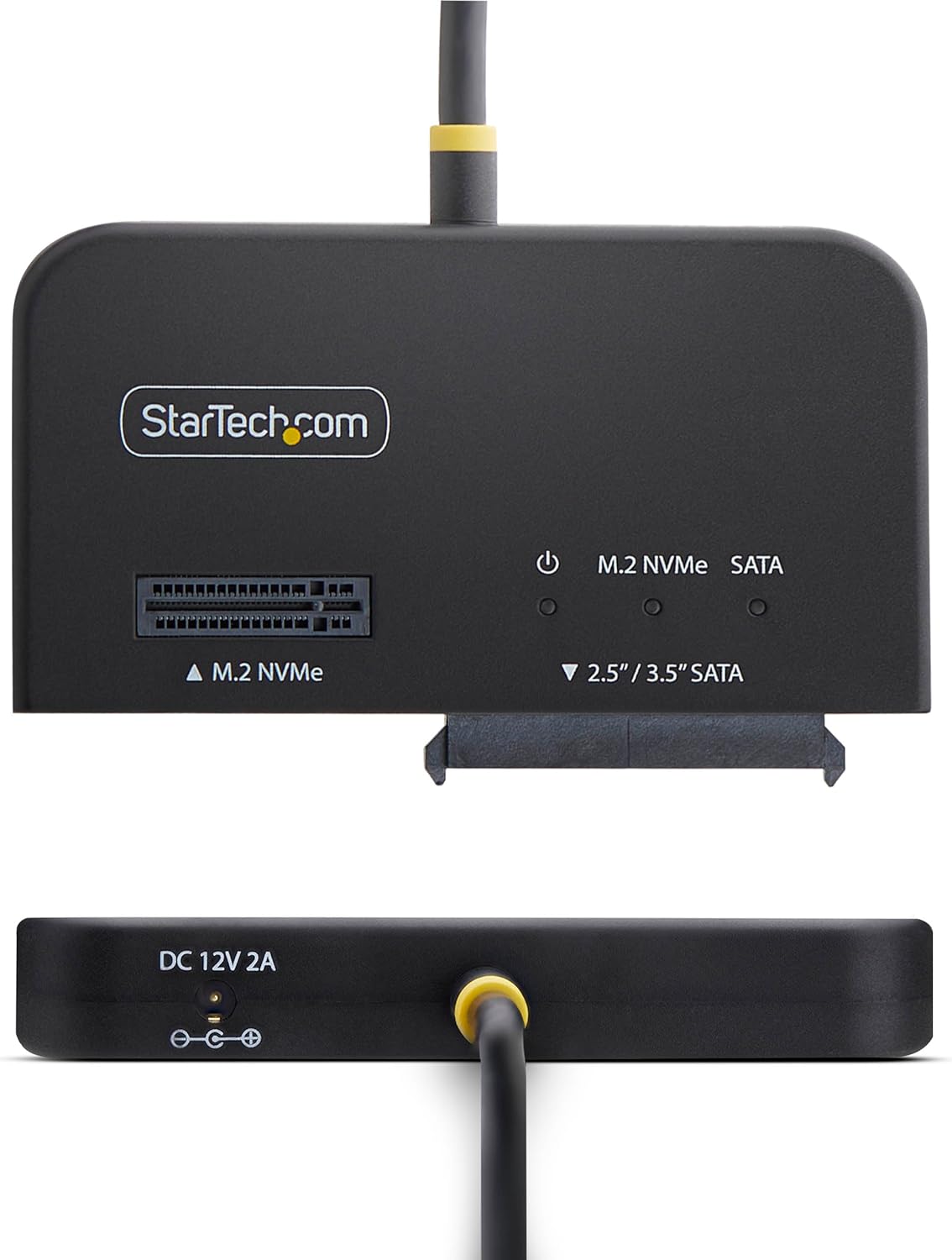 StarTech USB-C/USB-A to M.2 NVMe and 2.5in/3.5in SATA Adapter, 10Gbps, Tool-Free External SSD Hard Drive Reader, B+M/M-Key
