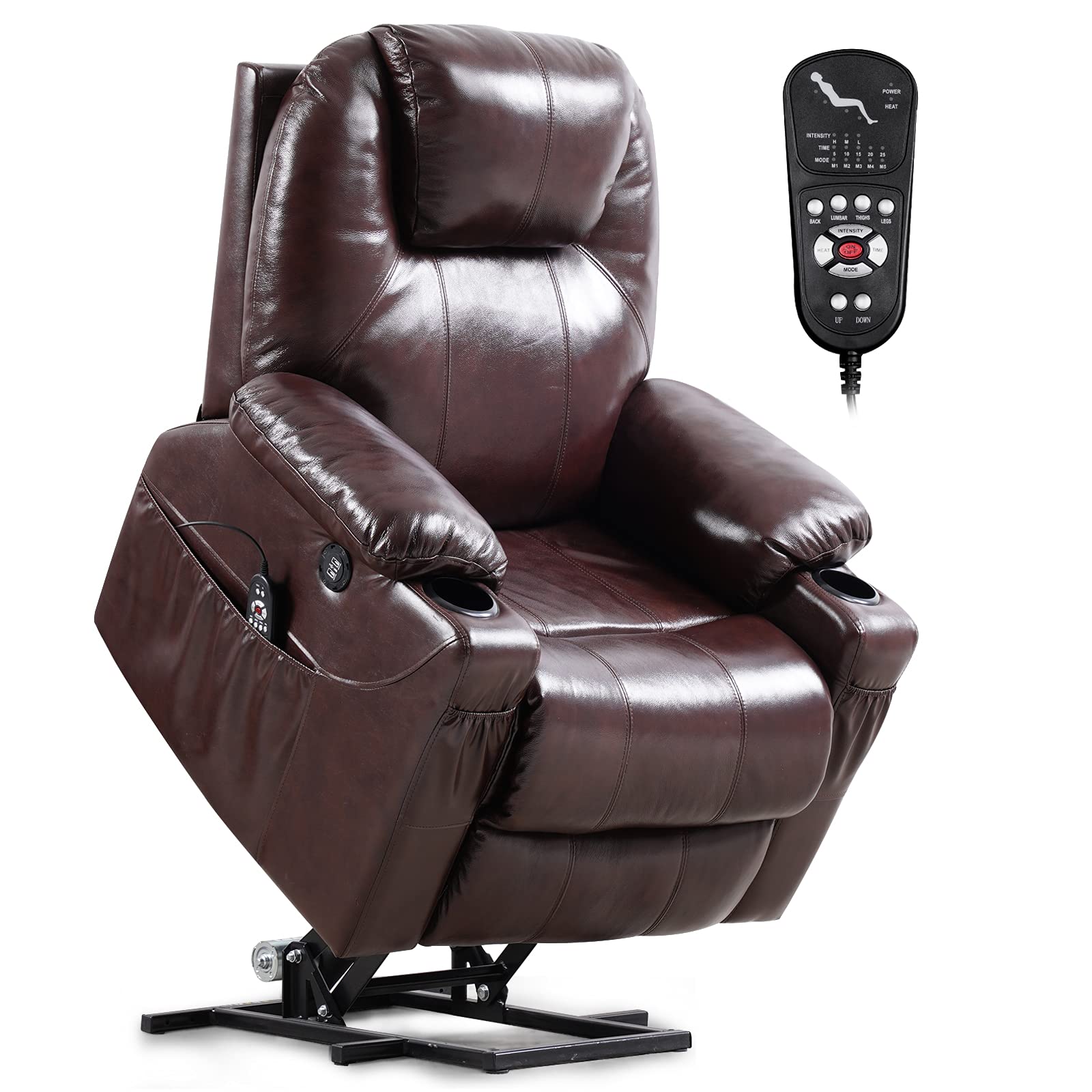 Buy KIMOHOME Genuine Leather Power Lift Recliner Chairs for Elderly