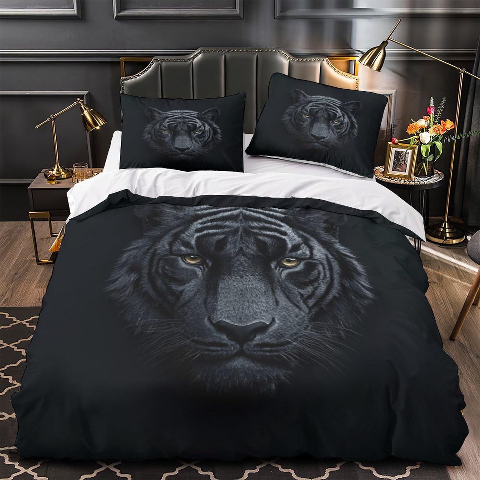 Housse de couette corbeau noir imprimé 3D microfibre lit enfants adultes King