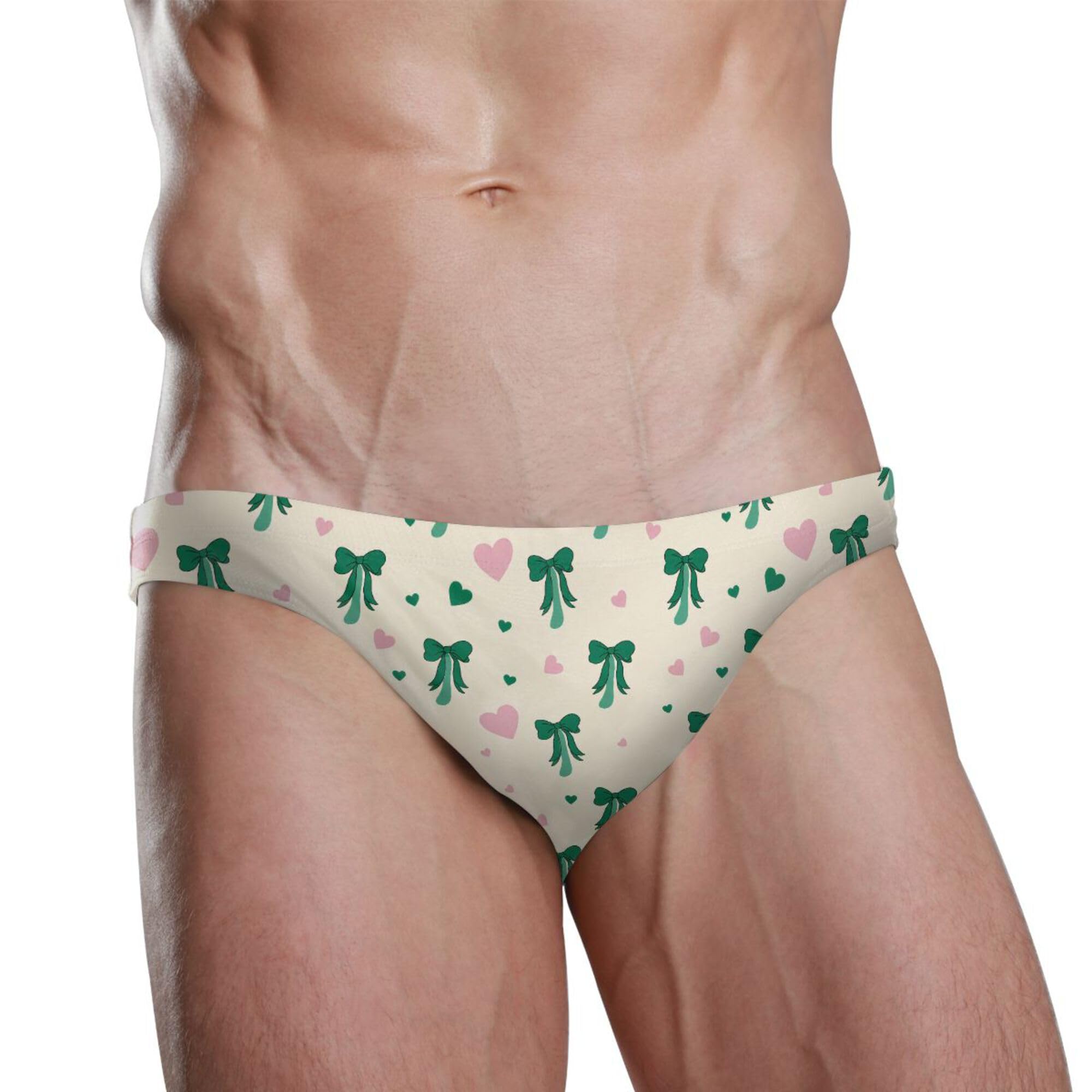 S Husky Green Bows Swim Briefs for Men Bikini Swimwear Boys Short XXL B0405005
