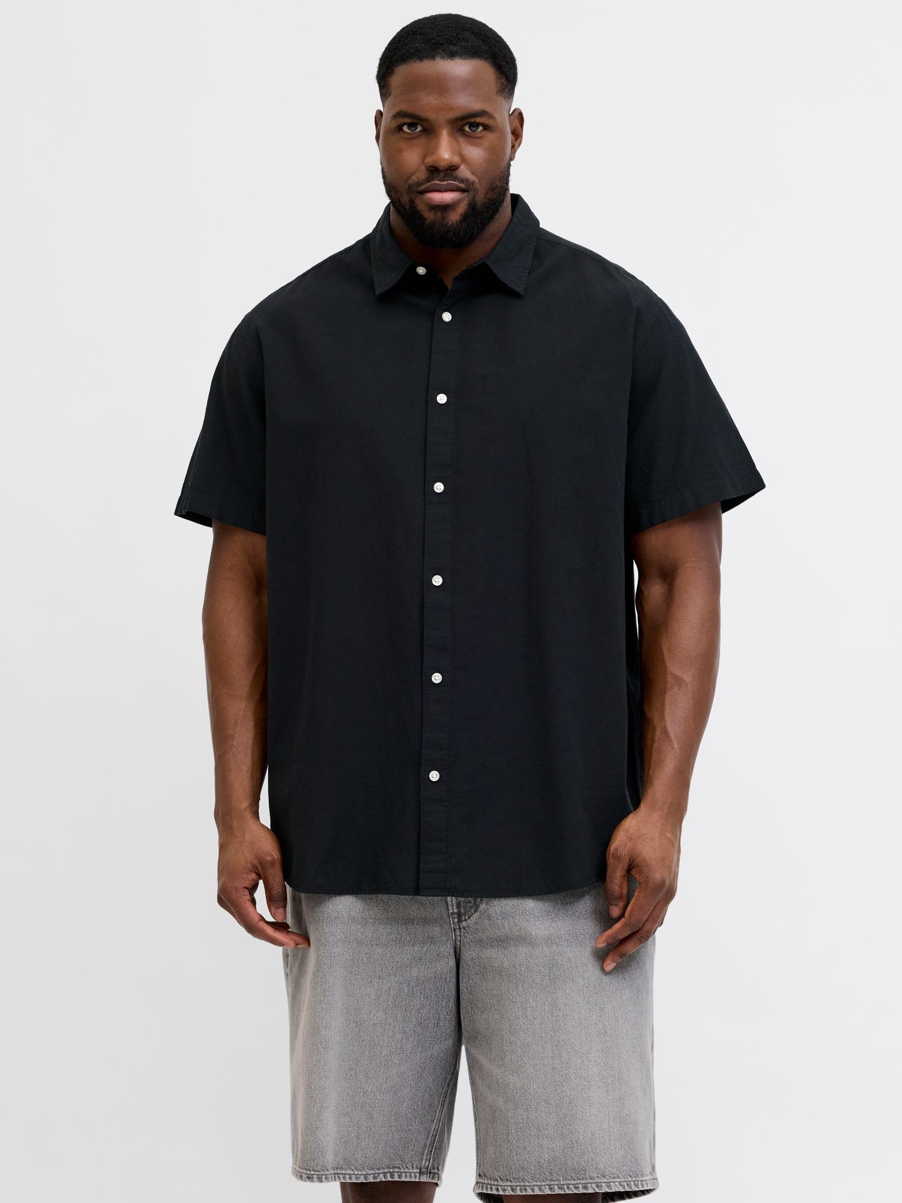 Jack & Jones Herren Jjebreeze Linen Blend Shirt S/S Sn Pls Jjebreeze Linen Blend Shirt S/S Sn Pls (1er Pack)