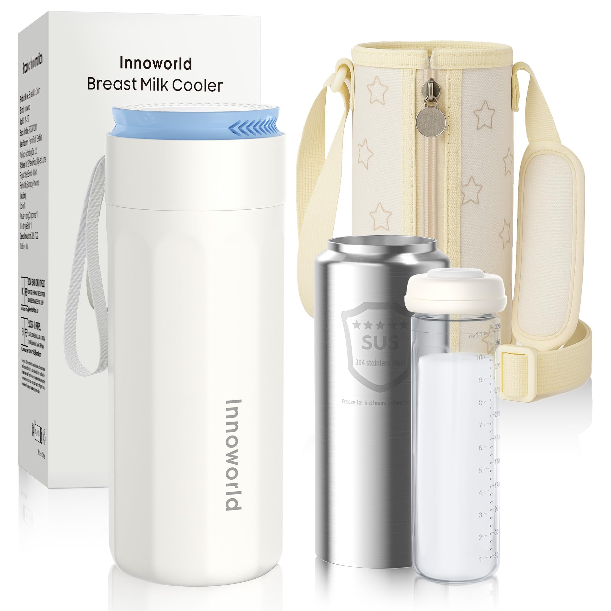 Portable Breast Milk Cooler for Outdoor with 360° Stainless Steel Cooling Tube