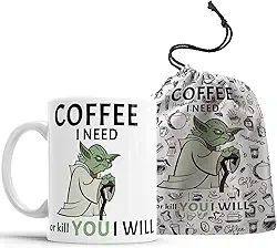 Caneca de Porcelana Star Wars Yoda 325ml com Saquinho