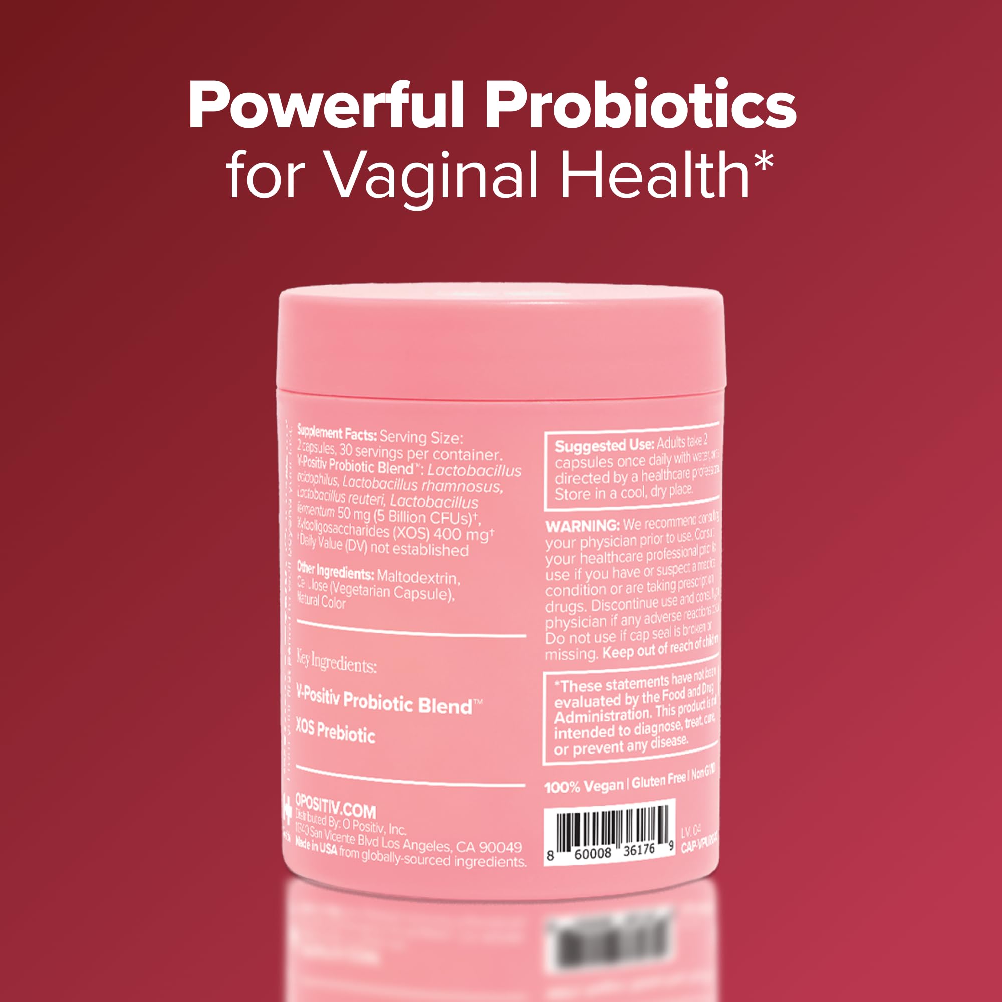 O Positiv URO - Probióticos vaginales para mujeres, equilibrio de pH con prebióticos y Lactobacillus, suplemento de salud vaginal, promueve el olor y la flora vaginales saludables, 60 unidades 9