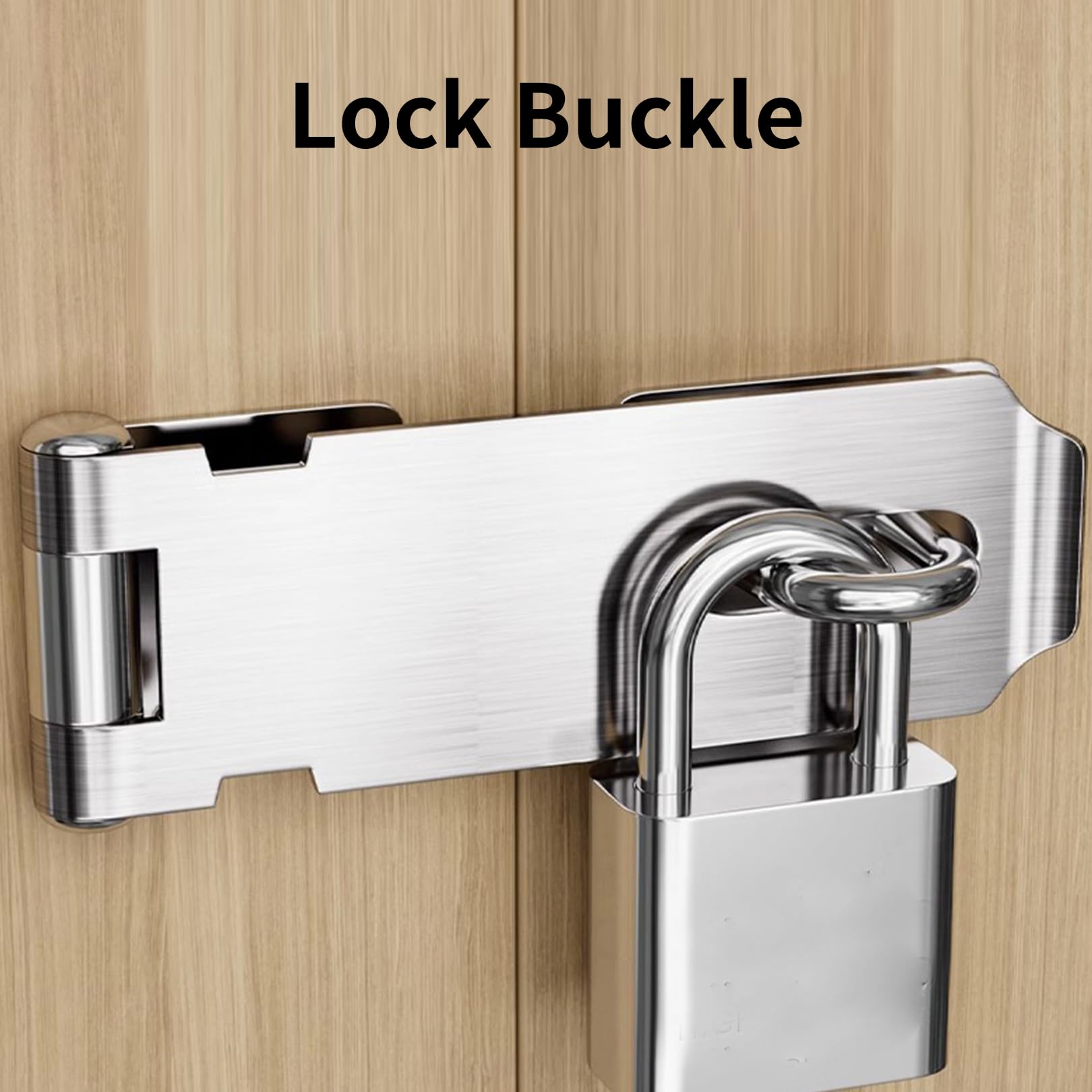 3 Pcs Stainless Steel Padlock Hasp Latch 2 Inch Door Latch Catch for Door Window, Cabinet, Pet Cage, Crate - Image 4