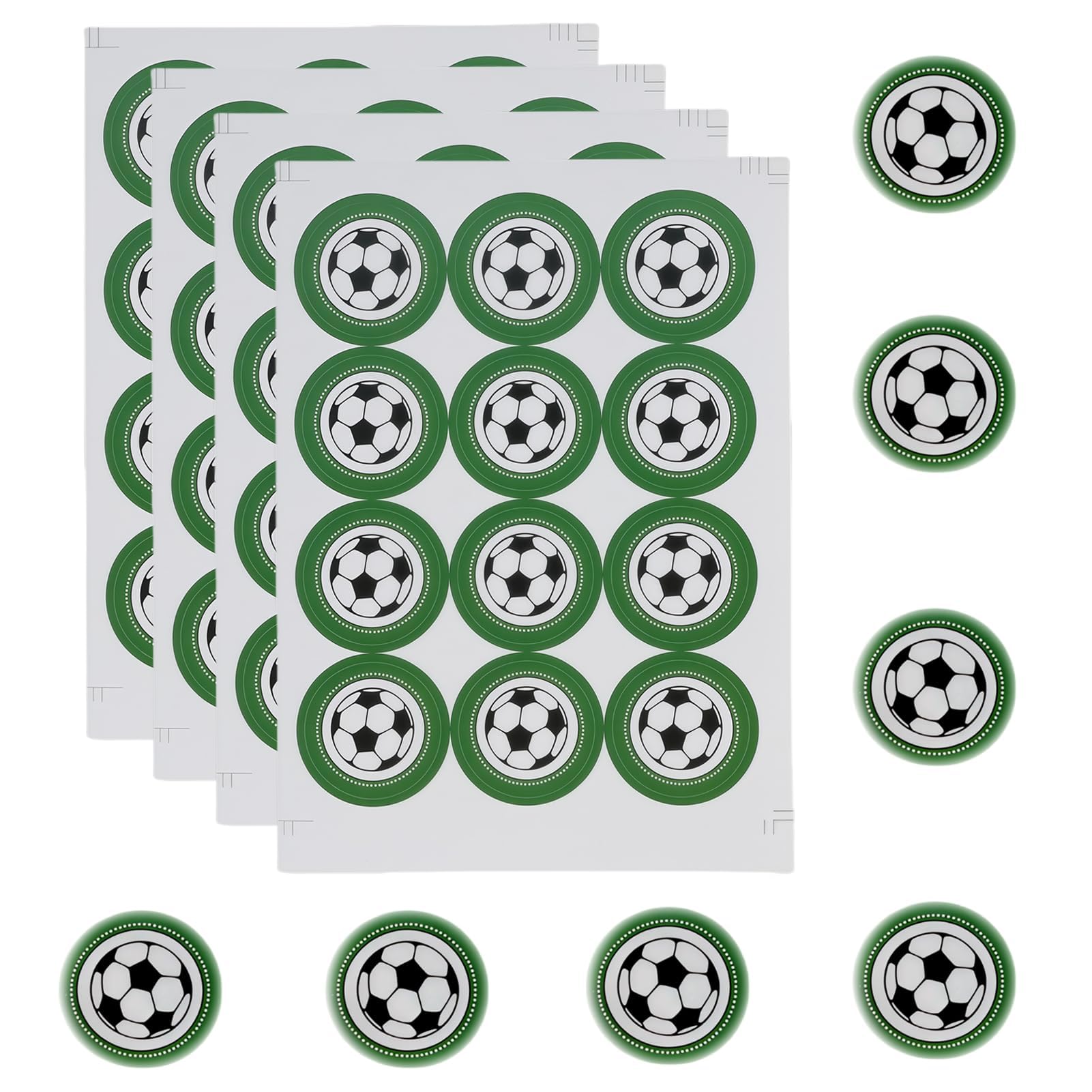 48 Premium Football Stickers for Kids, 3cm Vinyl Soccer Ball Decals for Scrapbooks Party Decorations & Rewards