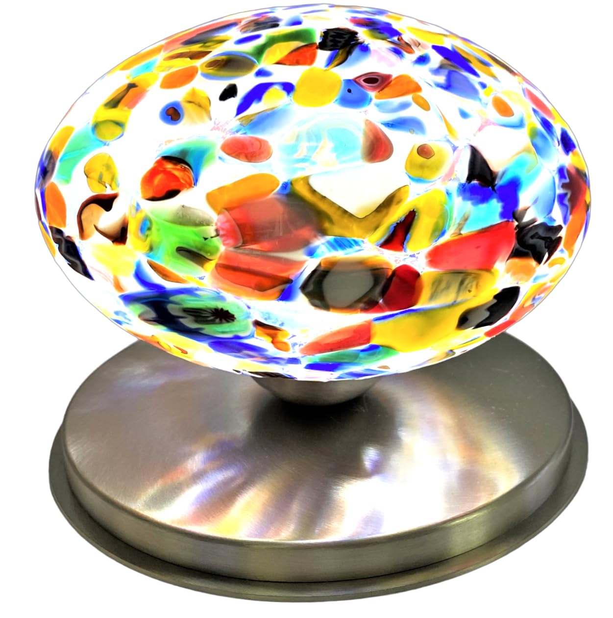 Lámpara de mesa de noche de Murrina Millefiori Veneciana hecha a Murano Made in Italy