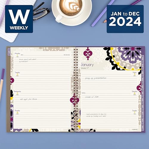 Miniatura 2 de Cambridge Agenda semanal y mensual 2024, 8-12 x 11 pulgadas, grande, Viena (122-905-24)
