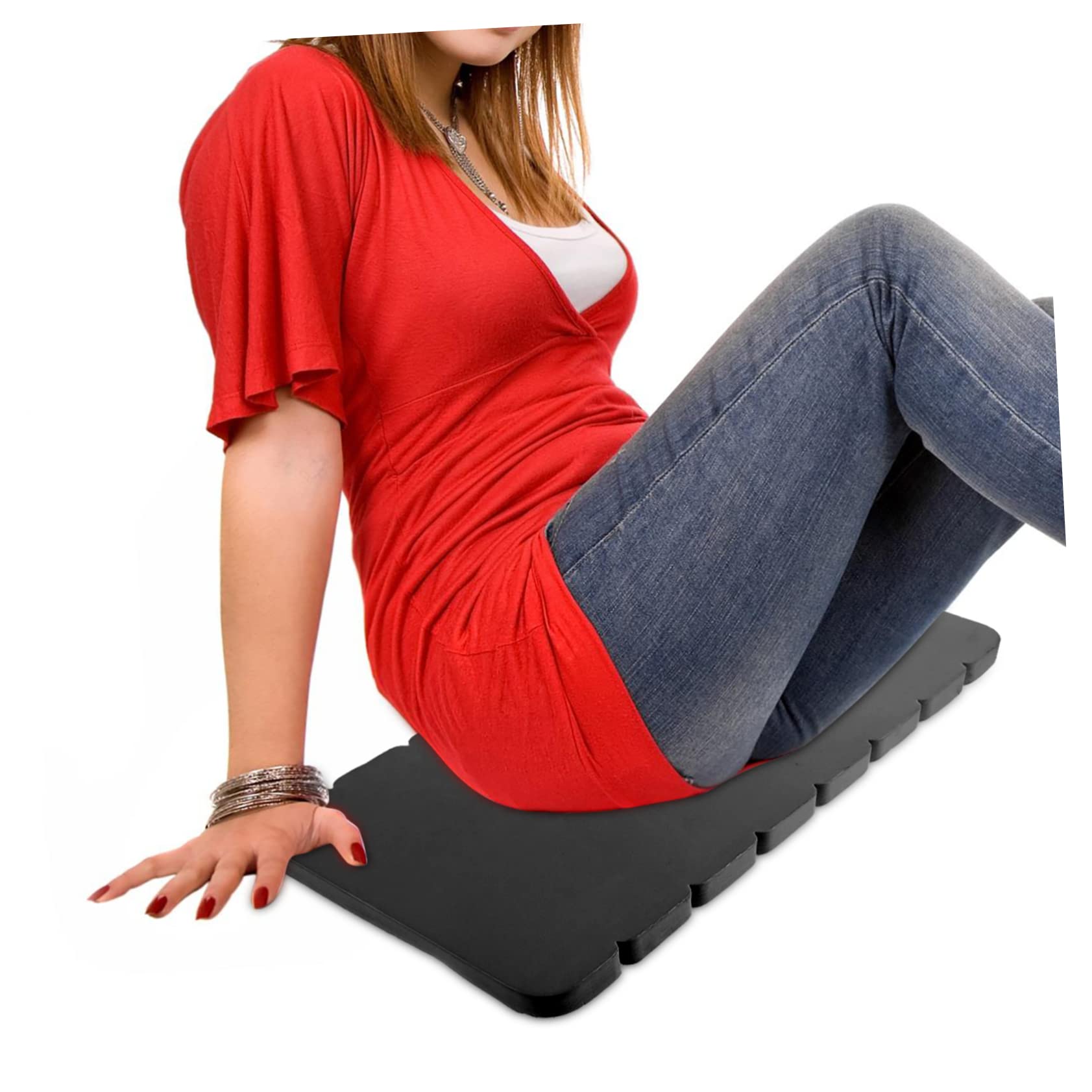 Coussin à Genoux De Jardinage Antidérapant En Mousse EVA Haute Résilience - Imperméable, Léger Et Portable Avec Poignée, Rouge