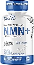 Suppl&eacute;ment NMN 500 mg Suppl&eacute;ment NAD - Nutri Mononucl&eacute;otide de nicotinamide NMN stabilis&eacute; &agrave; tr&egrave;s haute absorption, 40 % de NAD+ en plus avec phytosome de querc&eacute;tine et poivre noir - suppl&eacute;ment mnm 60 g&eacute;lules