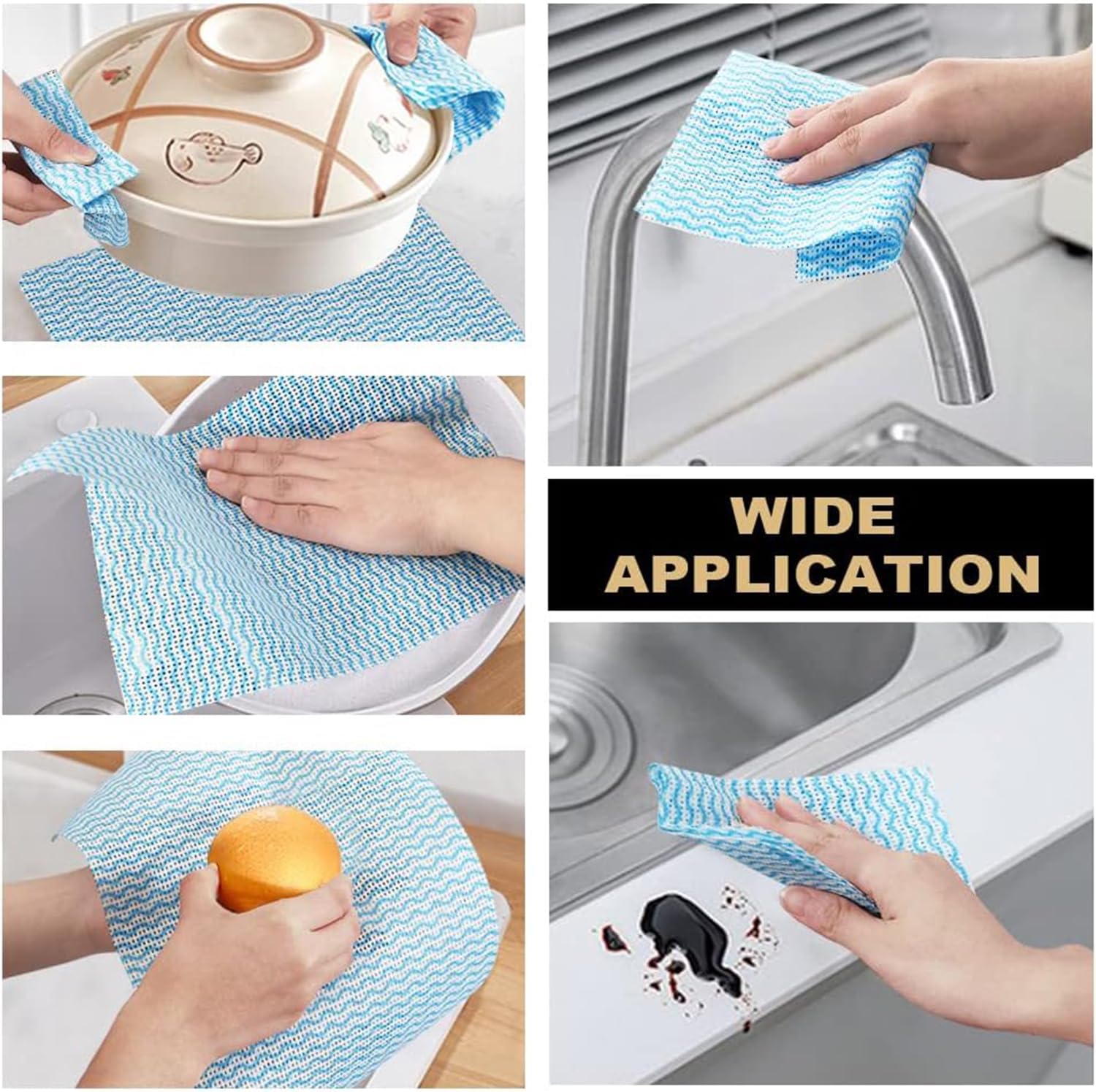 Mojowear Non-Woven Reusable & Washable Kitchen Towel Wipes (80 Wipes Per Roll, Total 160 Sheets) 1