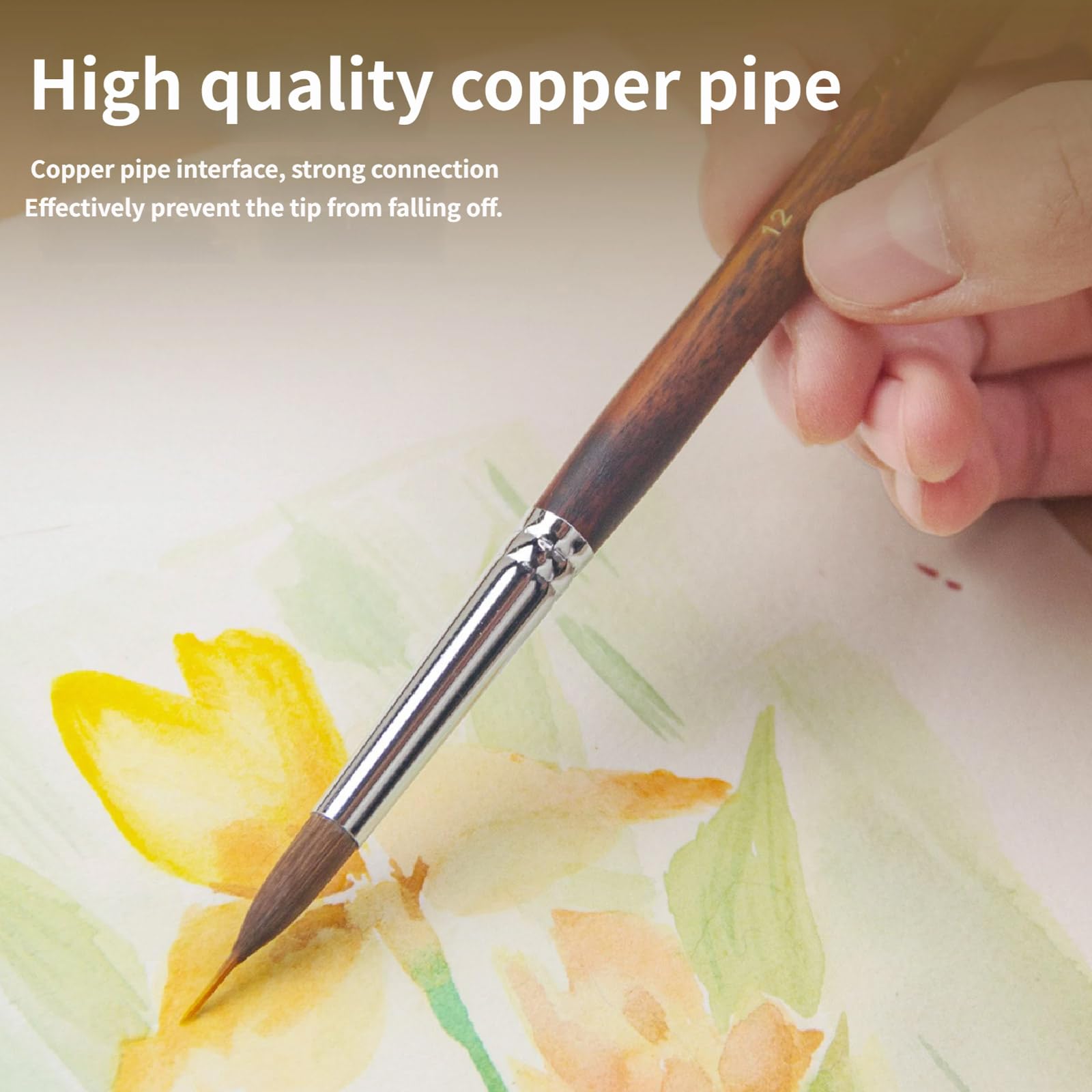 Pinceau de détail avec manche en bois pour artiste aquarelle, G