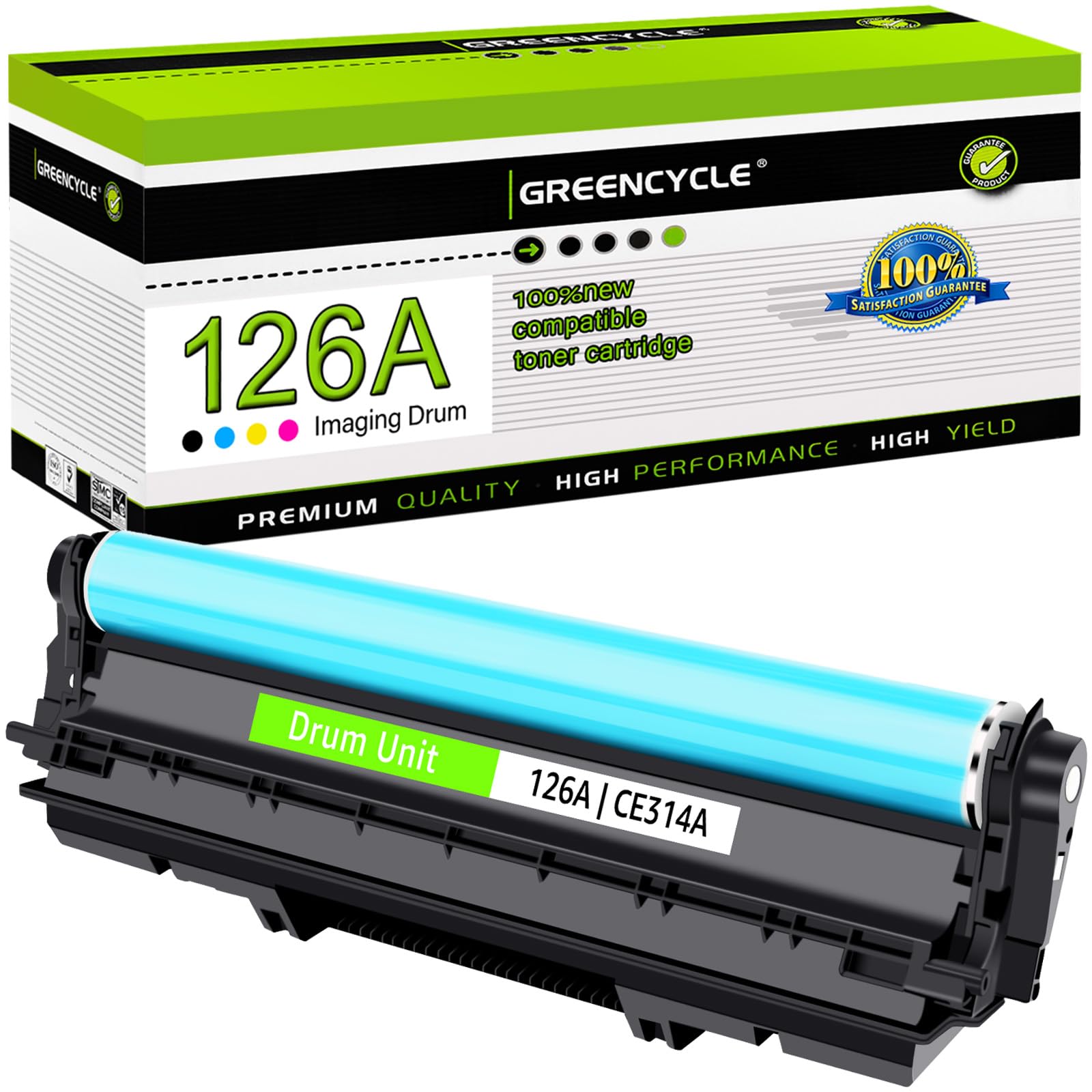 GREENCYCLE Imaging Drum Replacement Compatible for HP 126A CE314A Work with LaserJet Pro 100 MFP M175a M175nw M275 M275nw CP1025 CP1025nw Printer (1-
