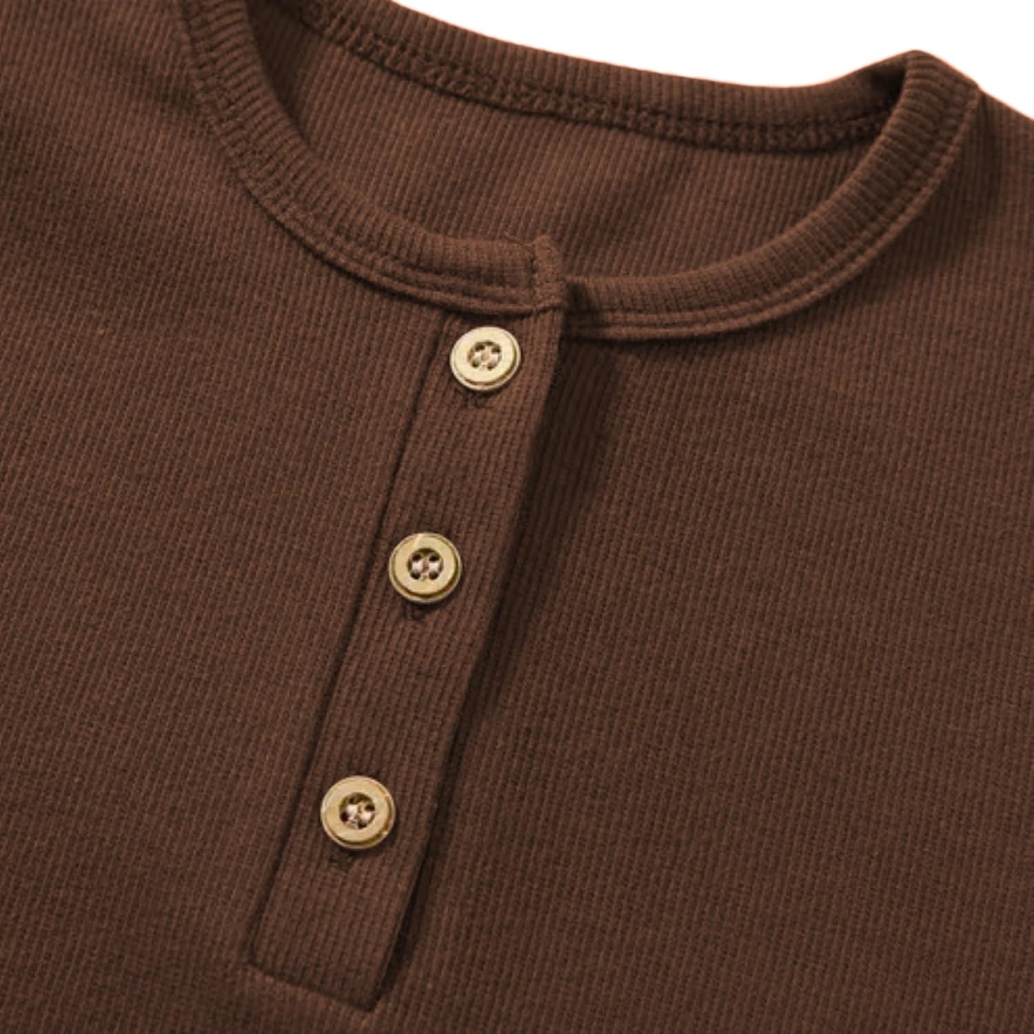 Ohrwurm Toddler Henley Shirt Ribbed Cotton Top Soft Breathable Long Sleeve T-Shirt with Button for 2-7 Years - Image 3