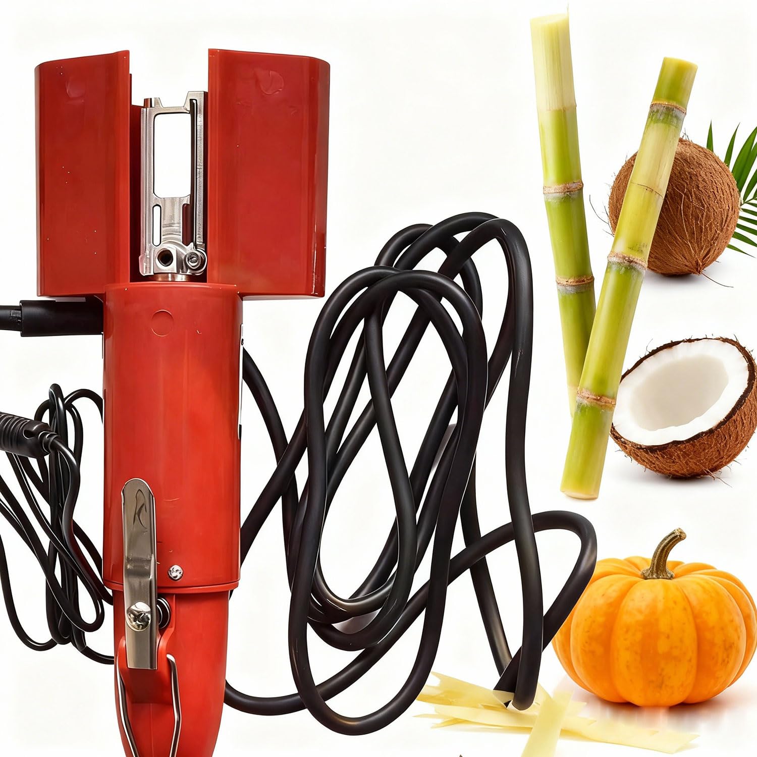 Raschiatore elettrico per canna da zucchero, 120 W, motore in rame per una rimozione efficiente della tara, adatta per canna da zucchero, cocco, zucca, melone invernale e altro