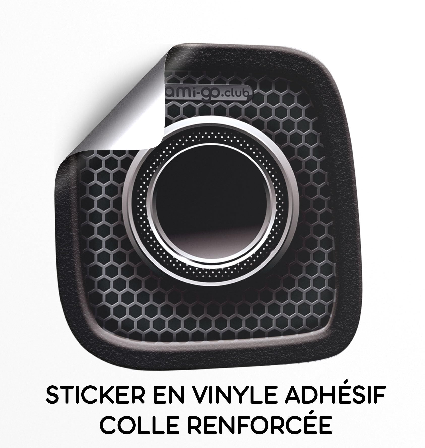 AMI-GO.CLUB Uscita di scarico fittizia in vinile semi-opaco, stile realistico, resistente all'abrasione e alle intemperie, per personalizzazione veicoli Citroen, Opel, nero
