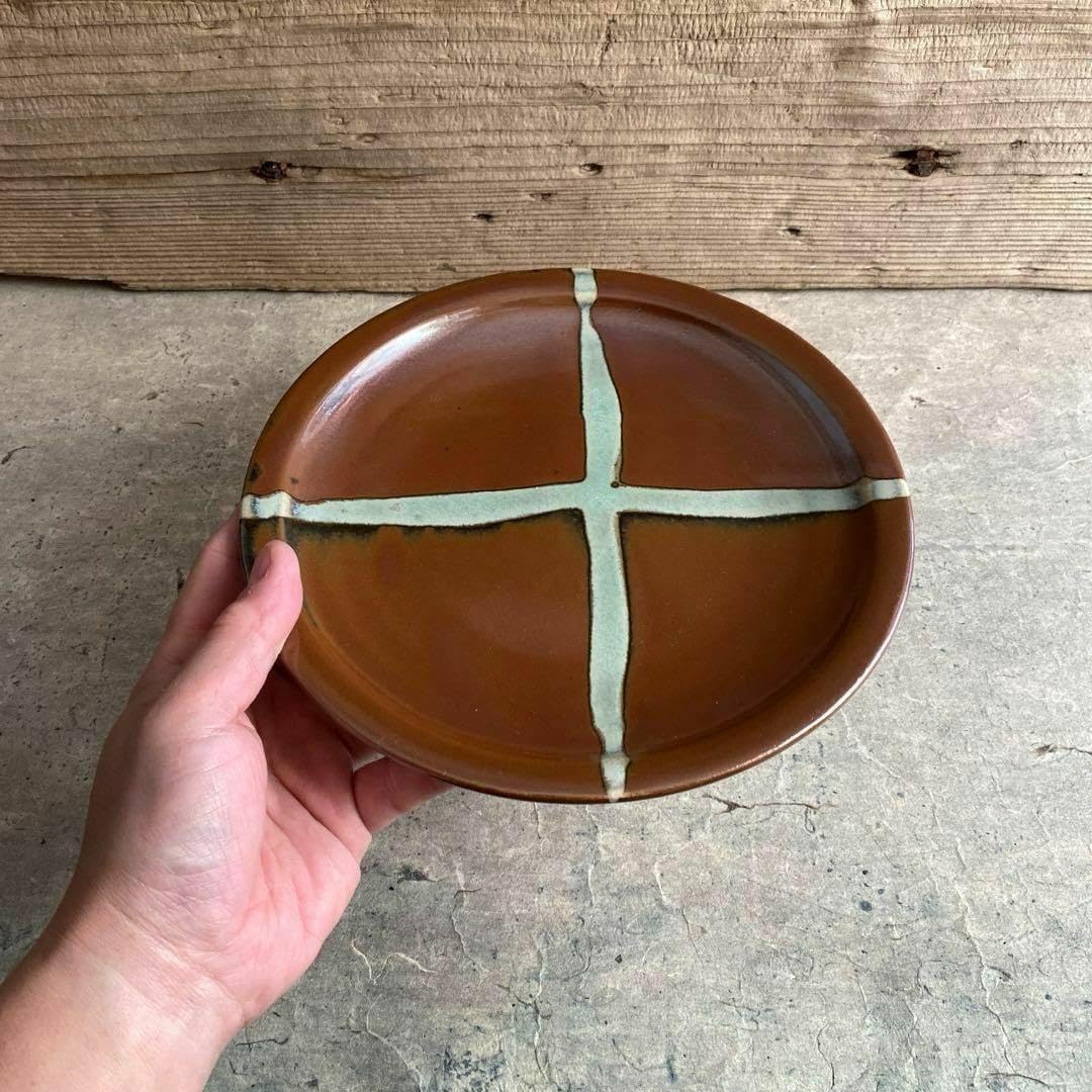 益子焼「丼(柿丸抜)6寸」 確認用出品 益子焼「丼(柿丸