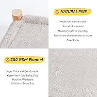 Vista 3 de Patas Lague Hamaca autocalentable para gatos, cama para perros pequeños, cama térmica de madera elevada para gatos, cama elevada para mascotas suave