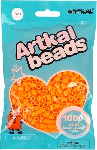 ARTKAL Cuentas de hierro naranja de 0.197 in para manualidades, 1000 cuentas fusibles naranjas