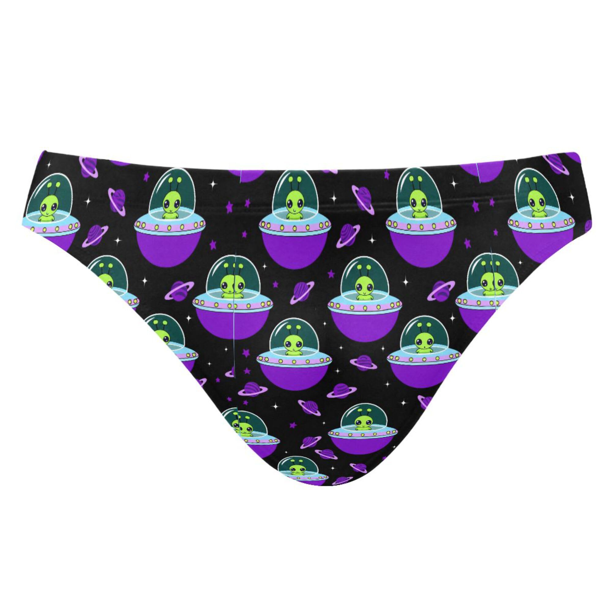 Men's Swim Briefs Cute Alien UFO Swimsuit Beach Swimwear Bikini M B0403995