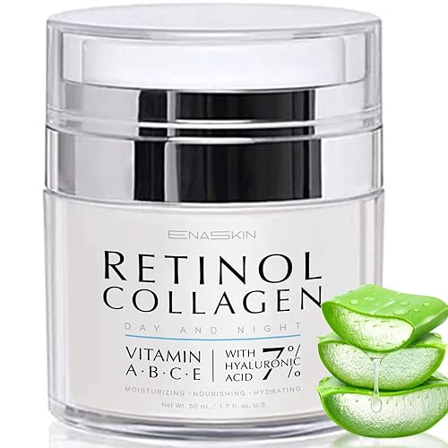 Miniatura 10 de EnaSkin Crema de retinol para arrugas crema de colágeno facial para tensar la piel - Hidratante facial antienvejecimiento día y noche para mujeres y