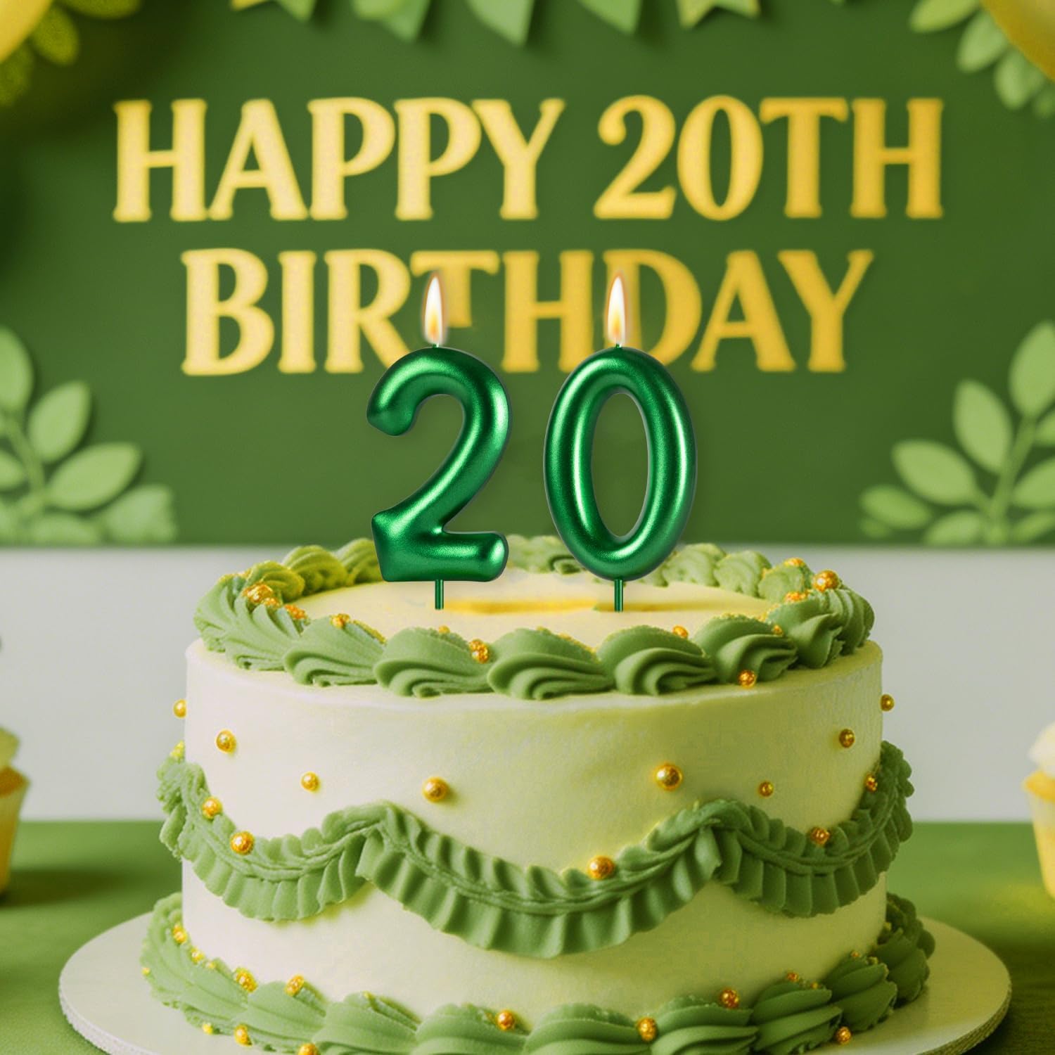 Green Birthday Decorations 23 Green 23rd Birthday Candle Number 23 Candle